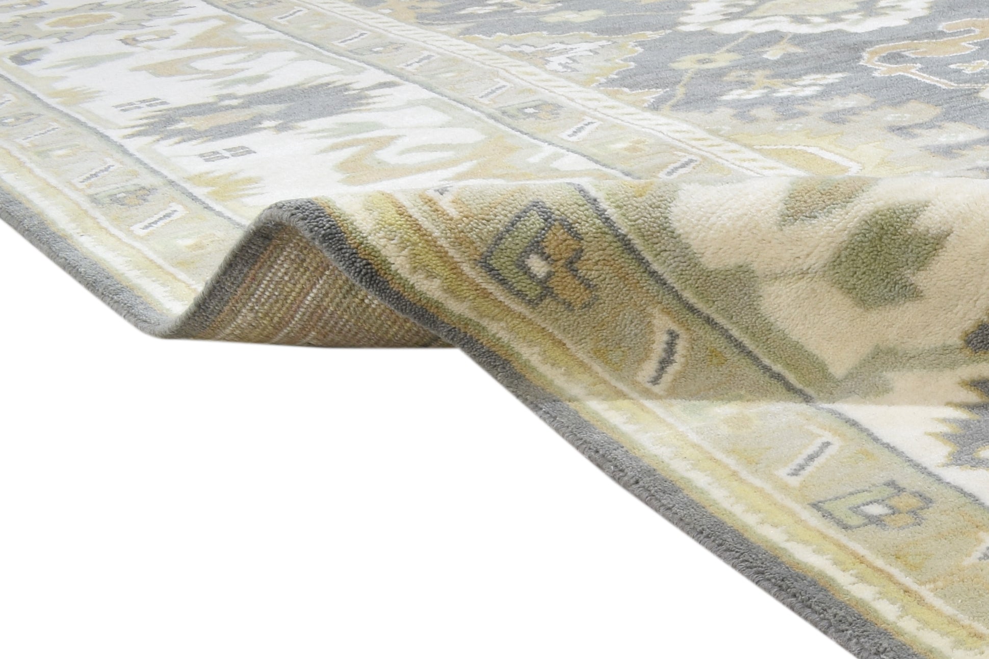 Wool Grey Rug 9' X 12' Persian Hand Knotted Oushak Oriental Extra Large Carpet 7864327471253