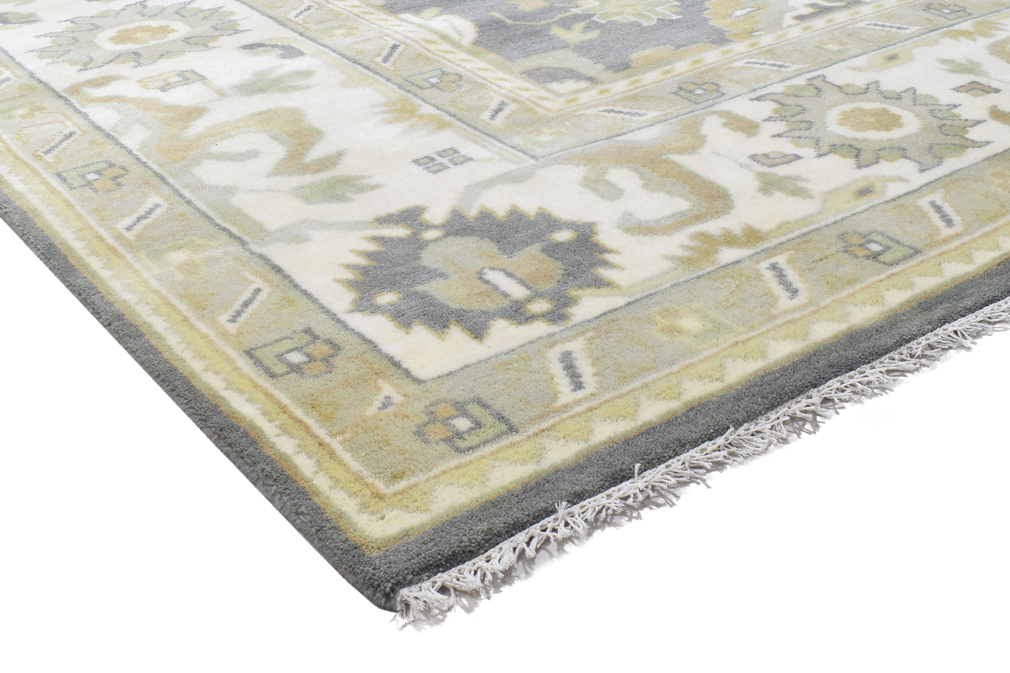 Wool Grey Rug 9' X 12' Persian Hand Knotted Oushak Oriental Extra Large Carpet 7864327471253