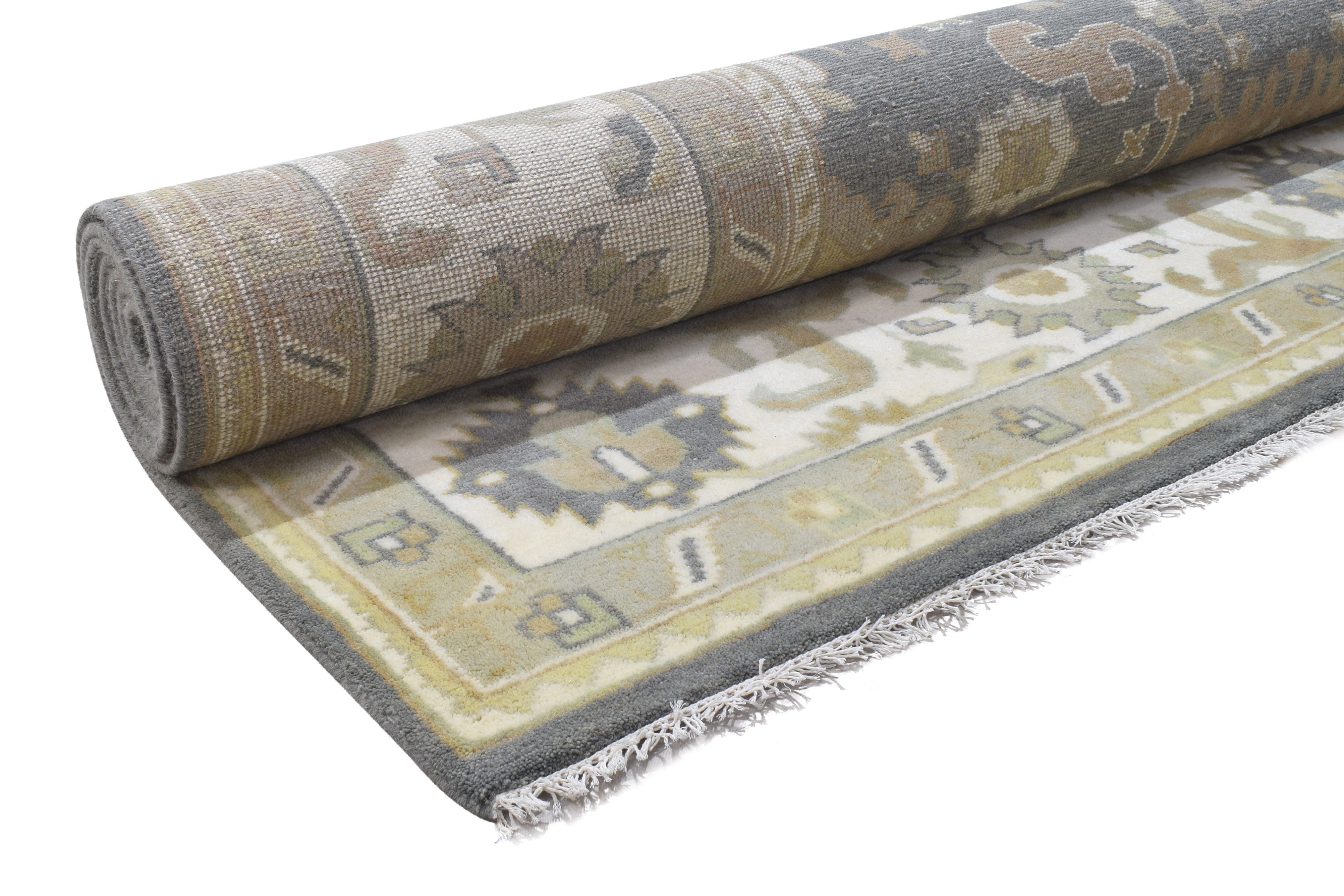 Wool Grey Rug 9' X 12' Persian Hand Knotted Oushak Oriental Extra Large Carpet 7864327471253