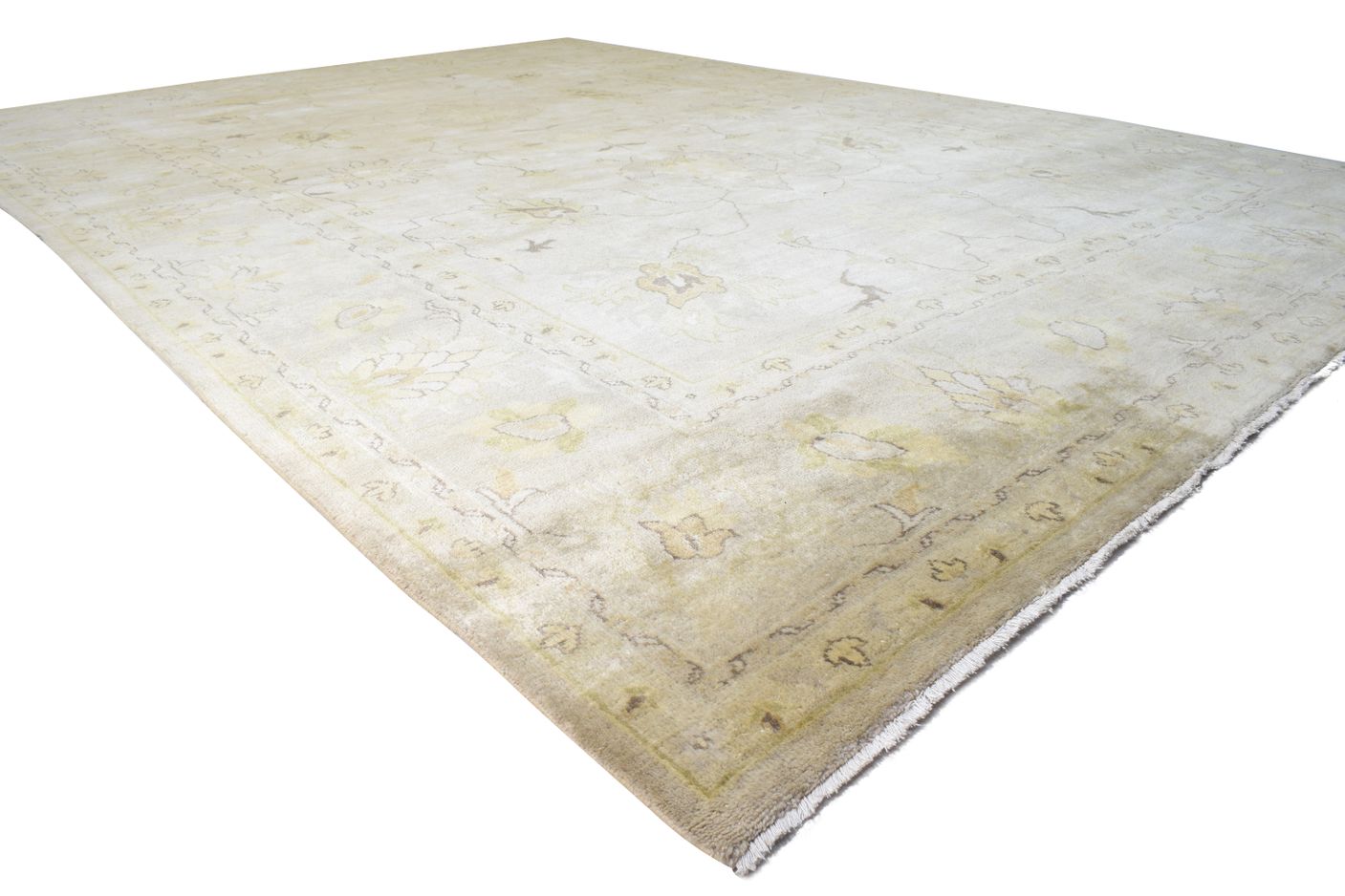 Wool Grey Rug 9' X 13' Persian Hand Knotted Oushak Oriental Extra Large Carpet 7865010520213