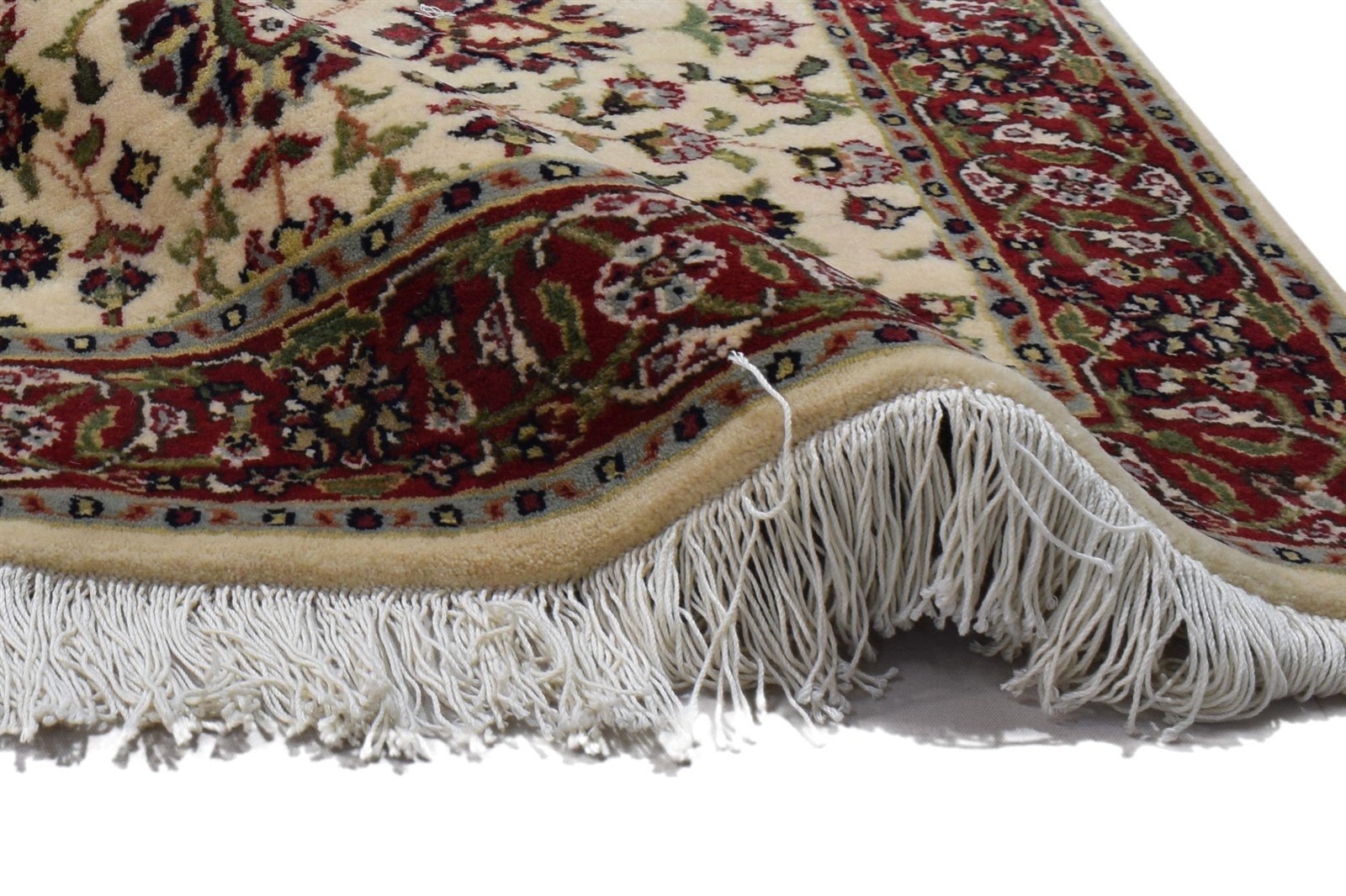 Wool Ivory Rug 3' X 10' Persian Hand Knotted Heriz-Indian Oriental Small Runner 7864089837717