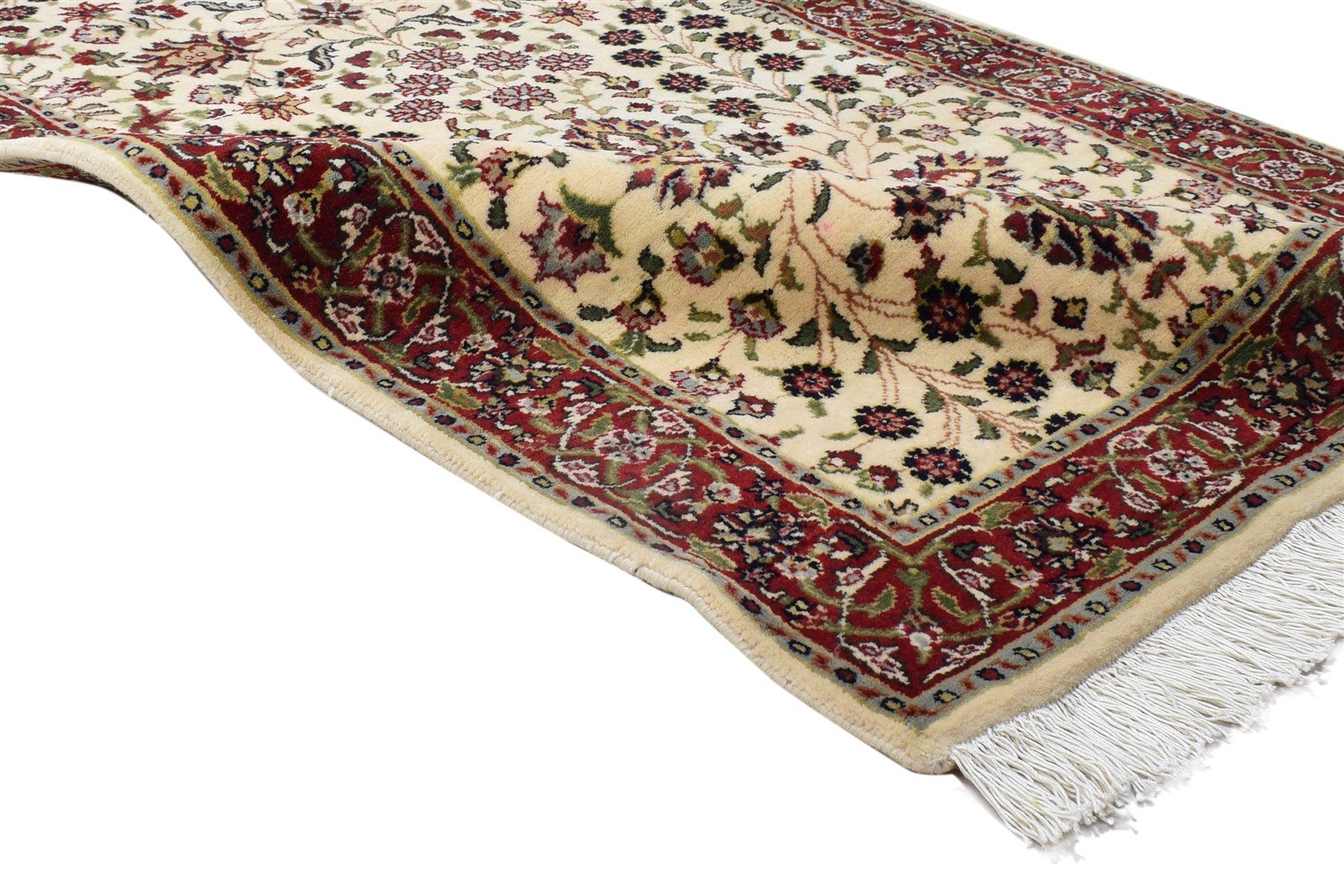 Wool Ivory Rug 3' X 10' Persian Hand Knotted Heriz-Indian Oriental Small Runner 7864089837717