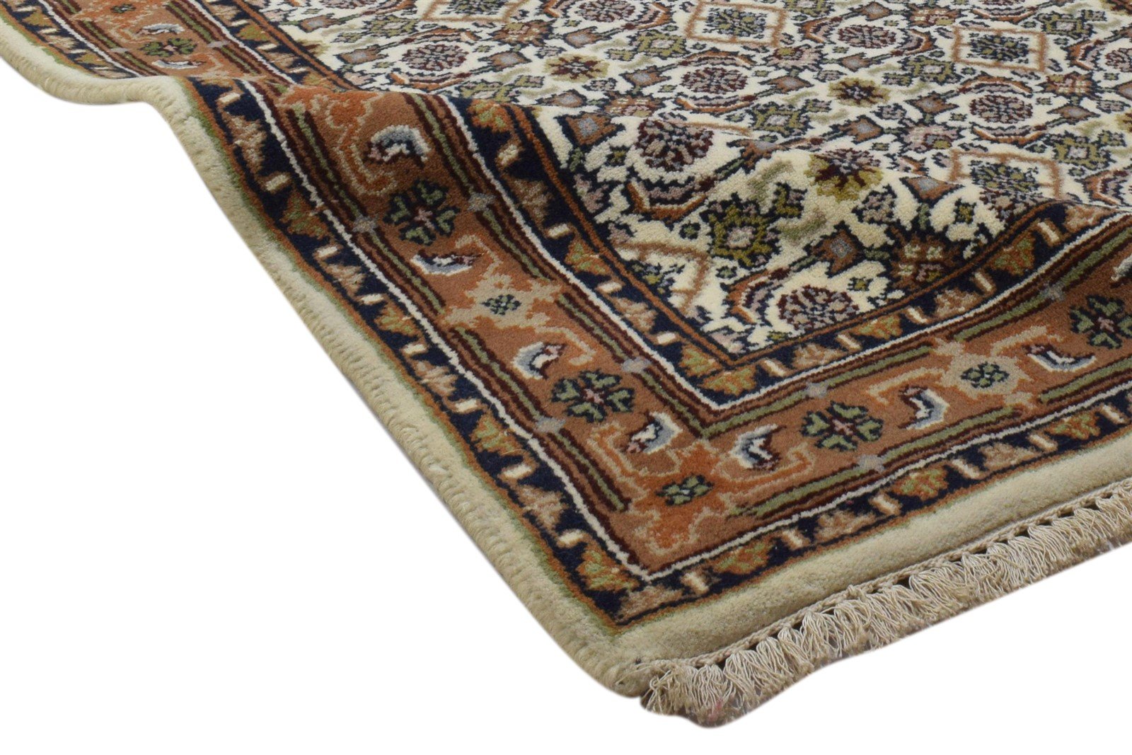 Wool Ivory Rug 3' X 5' Persian Hand Knotted Kashan Oriental Small Carpet 7860701954197