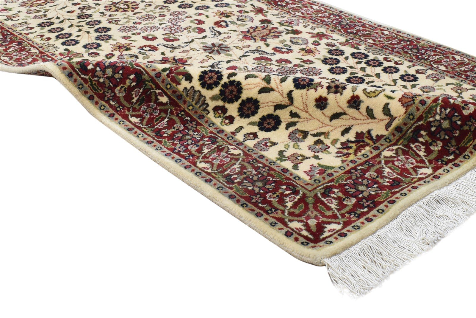 Wool Ivory Rug 3' X 8' Persian Hand Knotted Heriz-Indian Oriental Small Runner 7864089444501