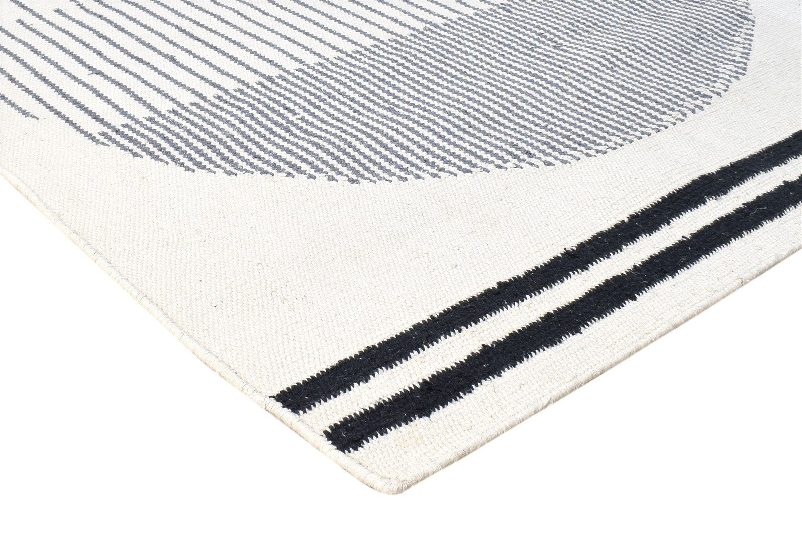 Wool Ivory Rug 4' X 5' Modern Dhurrie Scandinavian Abstract Room Size Carpet 7865139331221