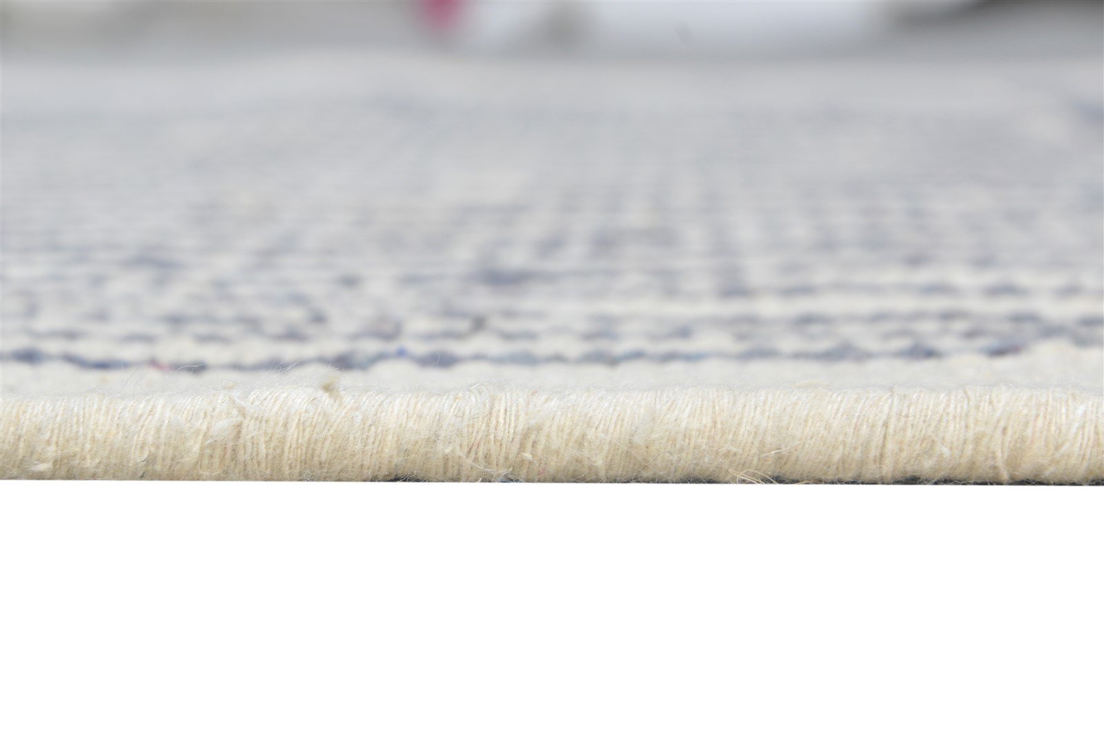 Wool Ivory Rug 4' X 5' Modern Dhurrie Scandinavian Abstract Room Size Carpet 7865139331221