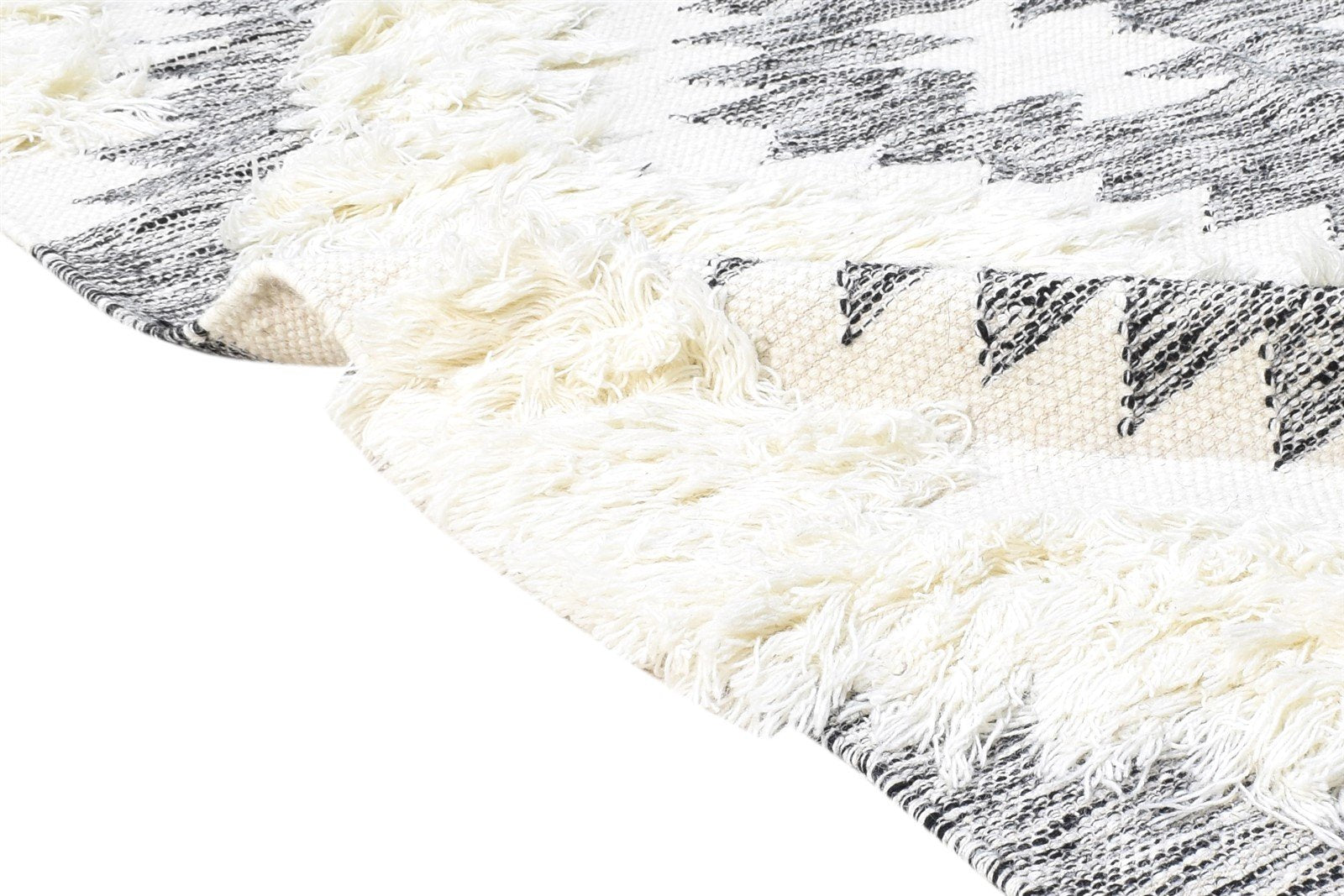 Wool Ivory Rug 4' X 5' Modern Hand Woven Scandinavian Diamond Room Size Carpet 7865139691669