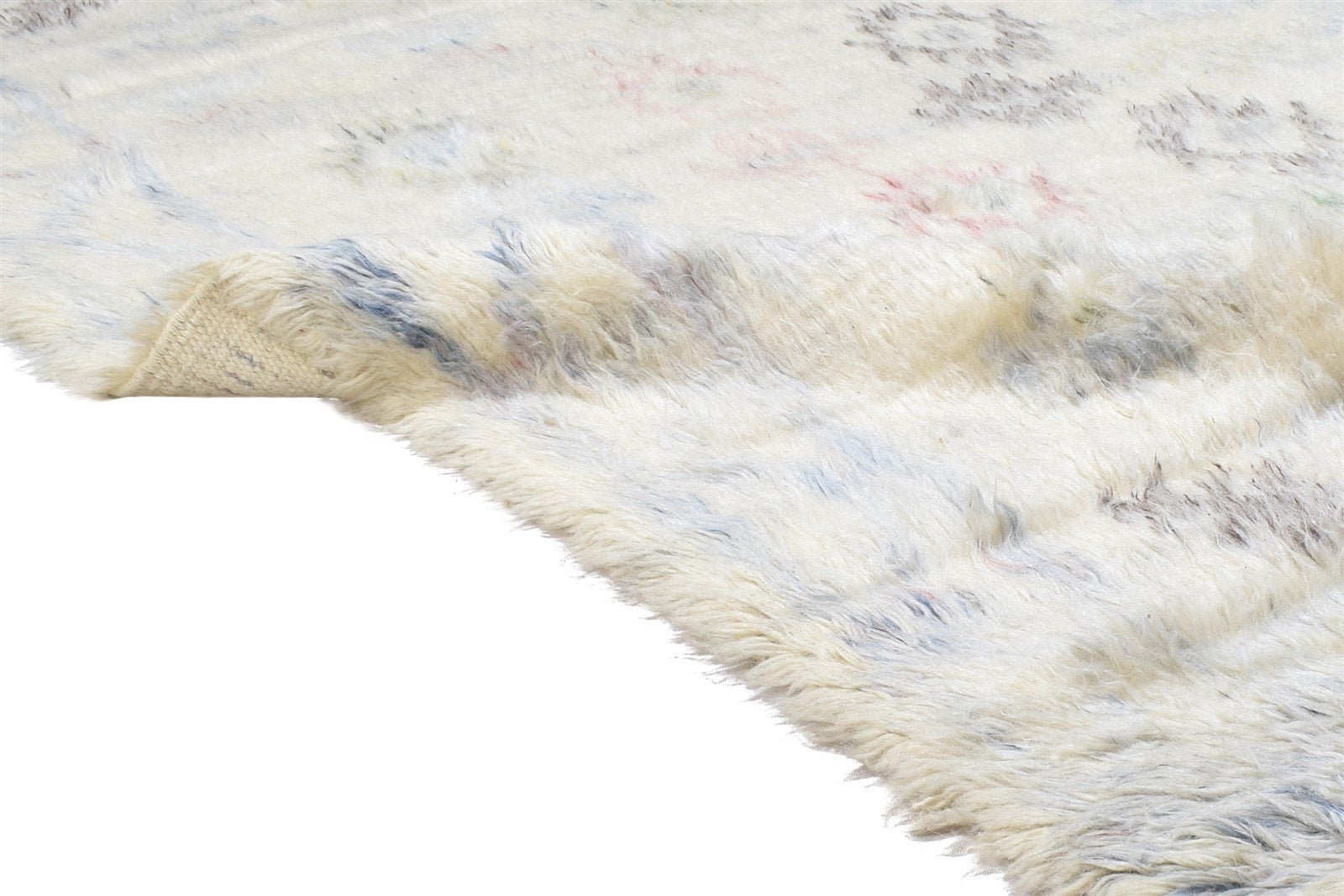 Wool Ivory Rug 5' X 7' Modern Hand Knotted Moroccan Geometric Room Size Carpet 7864151244949