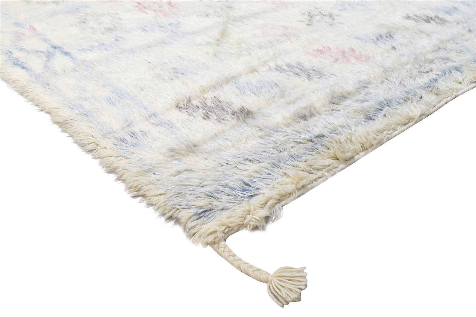 Wool Ivory Rug 5' X 7' Modern Hand Knotted Moroccan Geometric Room Size Carpet 7864151244949