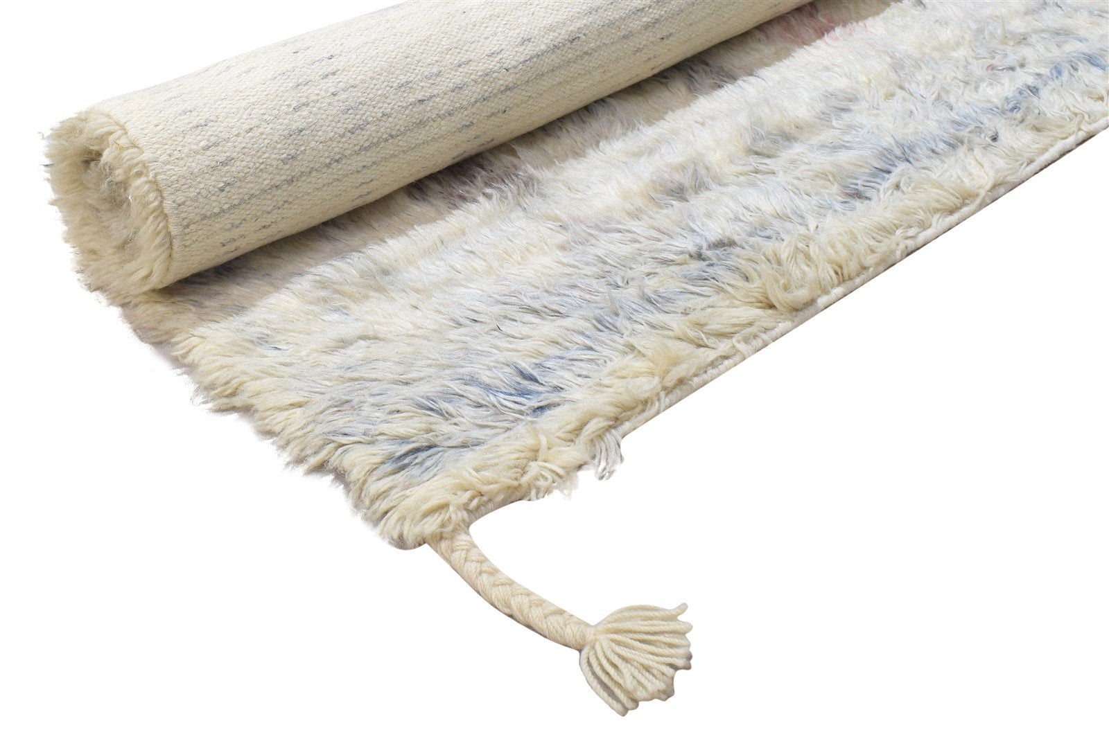 Wool Ivory Rug 5' X 7' Modern Hand Knotted Moroccan Geometric Room Size Carpet 7864151244949