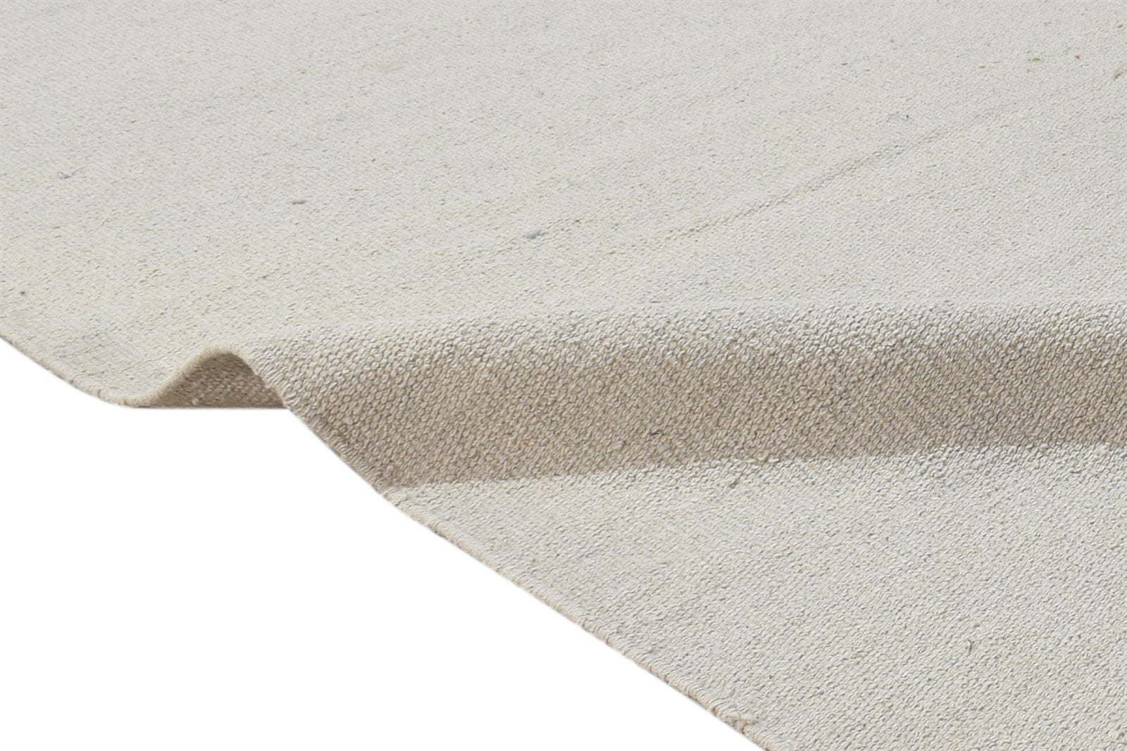 Wool Ivory Rug 5' X 8' Modern Dhurrie Scandinavian Solid Room Size Carpet 7865170231445