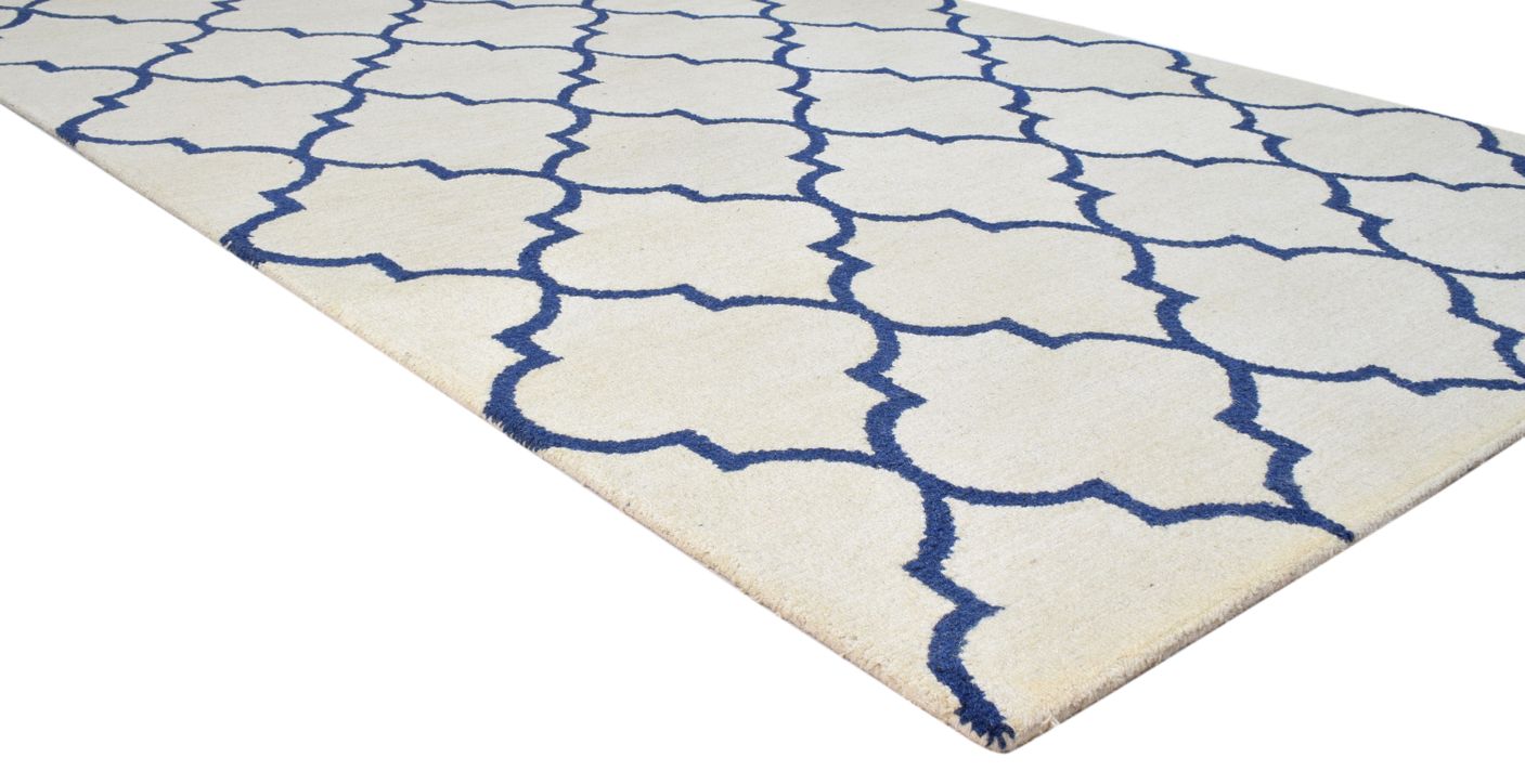 Wool Ivory Rug 5' X 8' Modern Hand Tufted Moroccan Trellis Room Size Carpet 7860687536277