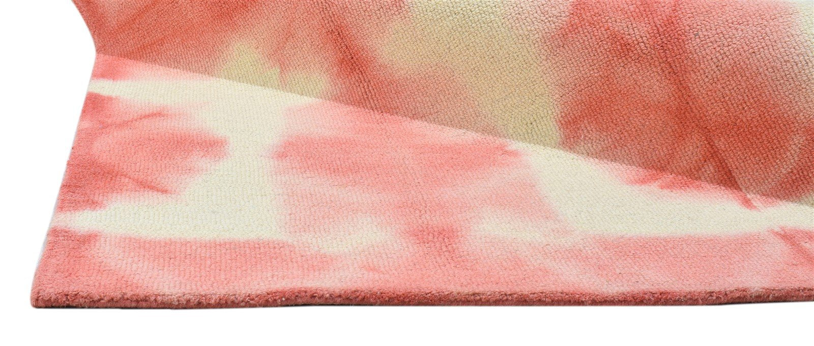Wool Ivory Rug 5' X 8' Modern Hand Tufted Tie Dye Shibori 5'0"X8'0" Carpet 7860684685461