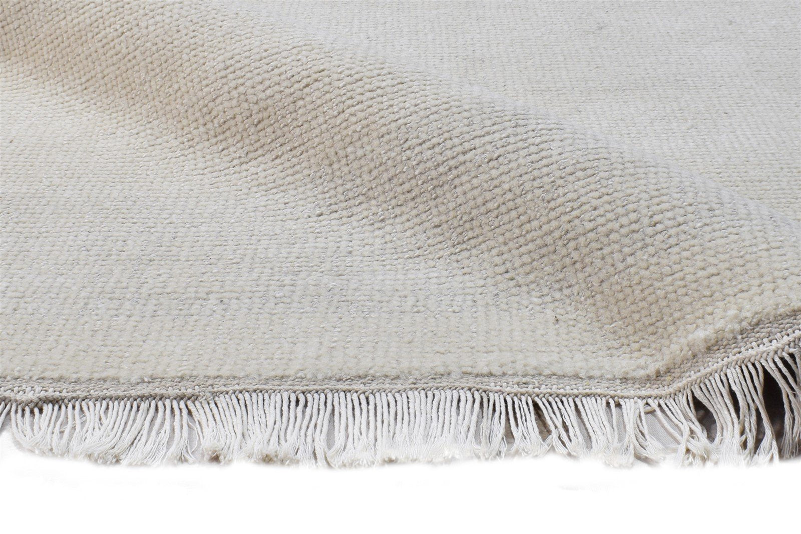 Wool Ivory Rug 6' X 9' Modern Hand Knotted Scandinavian Solid Room Size Carpet 7865145950357