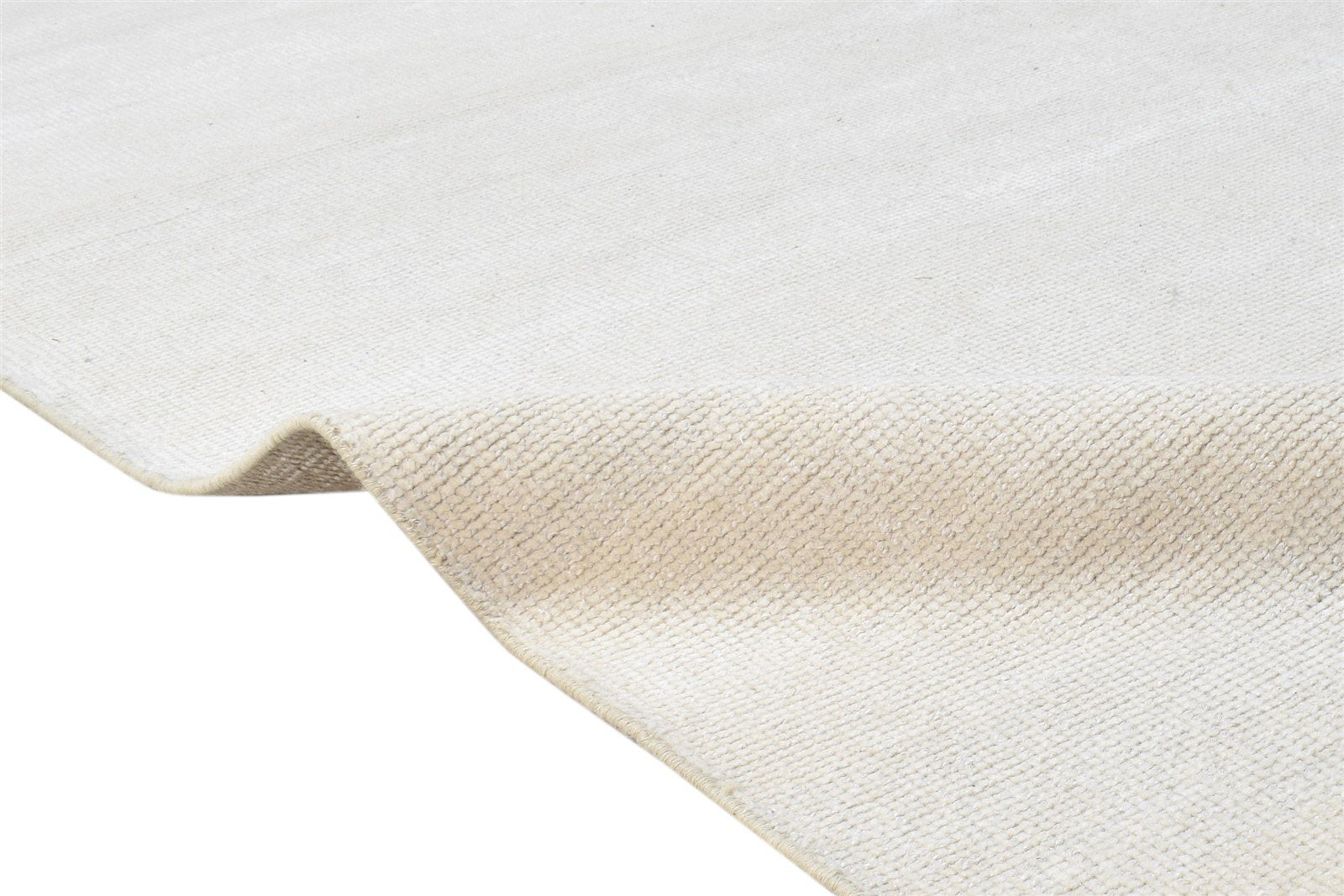 Wool Ivory Rug 6' X 9' Modern Hand Knotted Scandinavian Solid Room Size Carpet 7865145950357