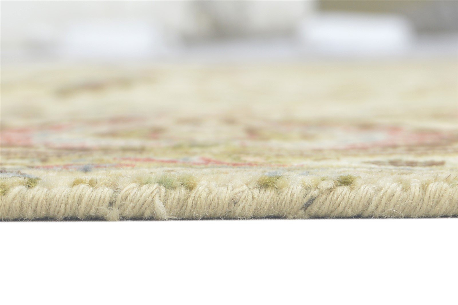 Wool Ivory Rug 6' X 9' Persian Hand Knotted Kashan Oriental Large Carpet 7860693958805