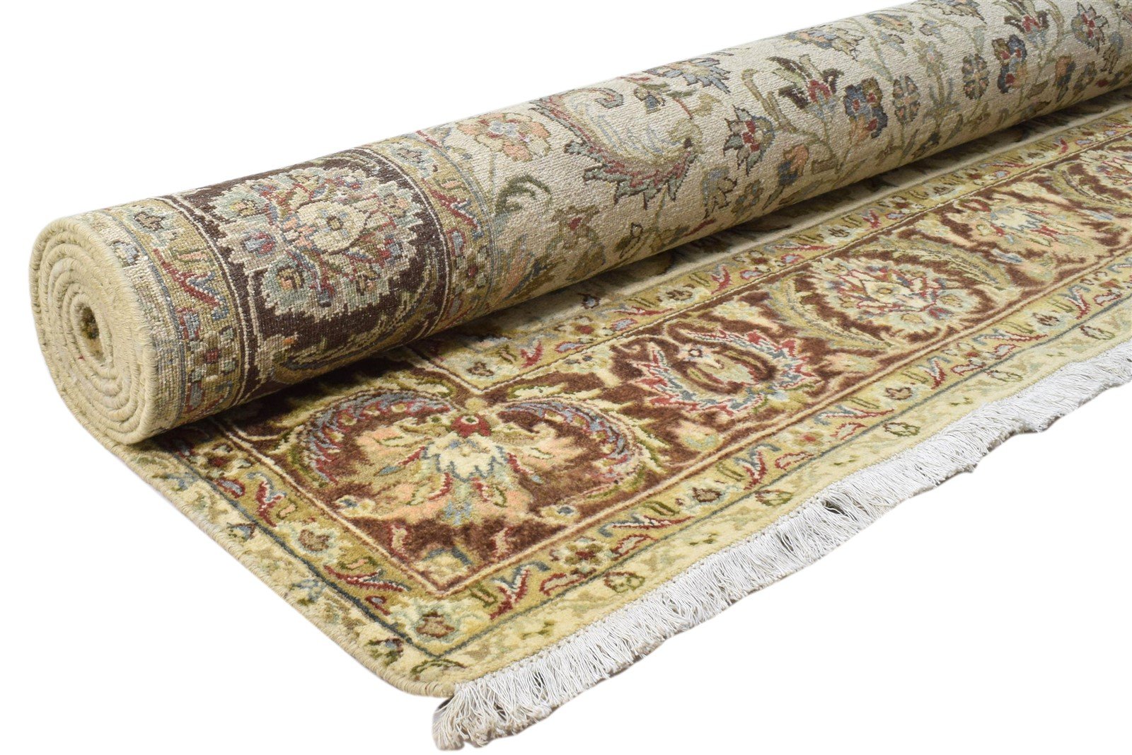 Wool Ivory Rug 6' X 9' Persian Hand Knotted Kashan Oriental Large Carpet 7860693958805