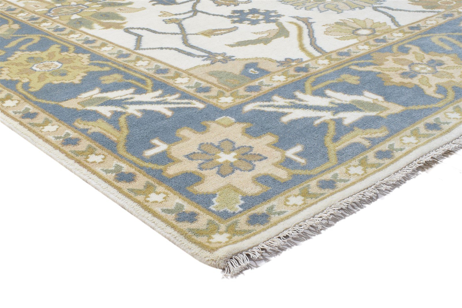 Wool Ivory Rug 8' X 10' Persian Hand Knotted Oushak Oriental Large Carpet 7864324358293