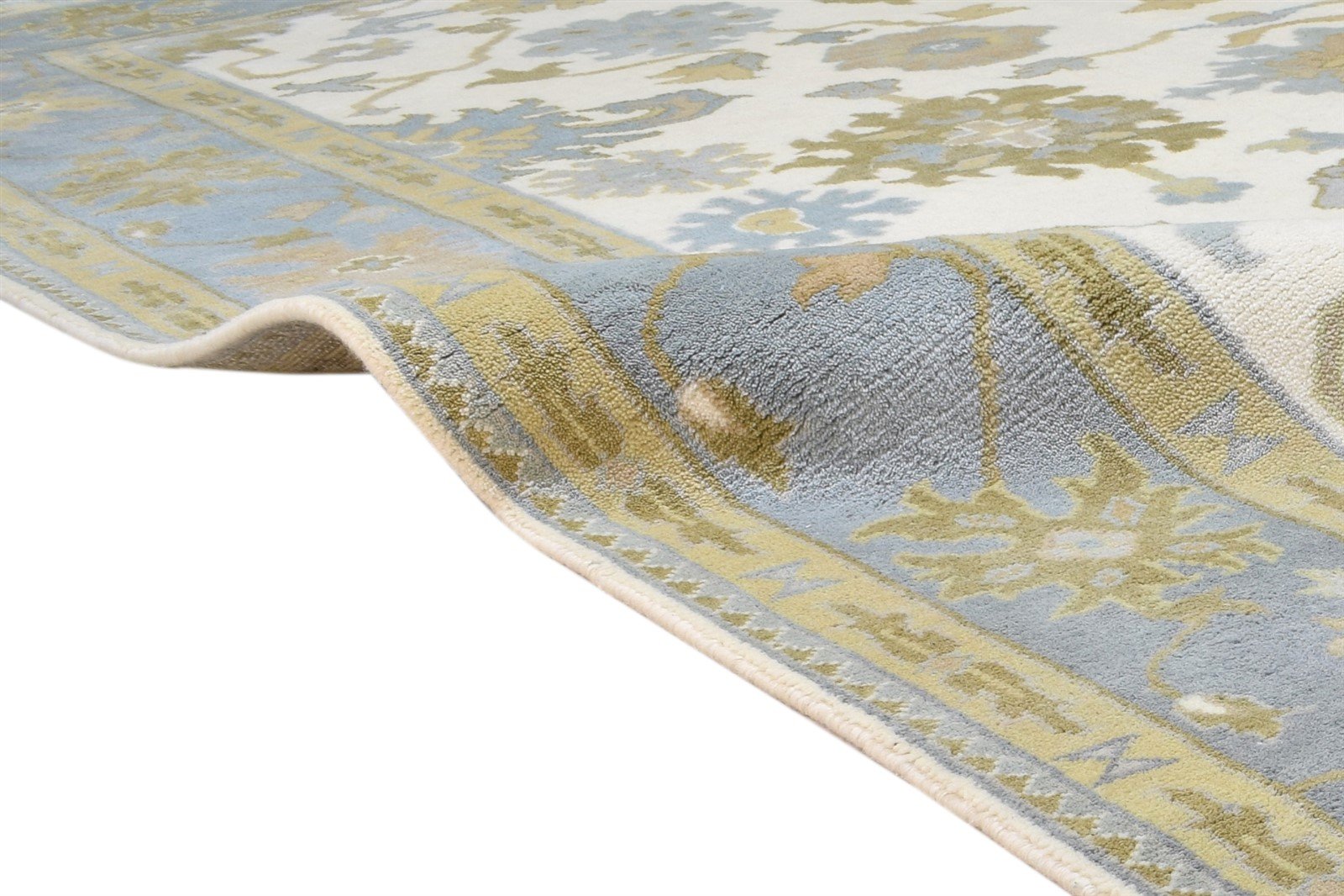 Wool Ivory Rug 8' X 10' Persian Hand Knotted Oushak Oriental Large Carpet 7864325996693
