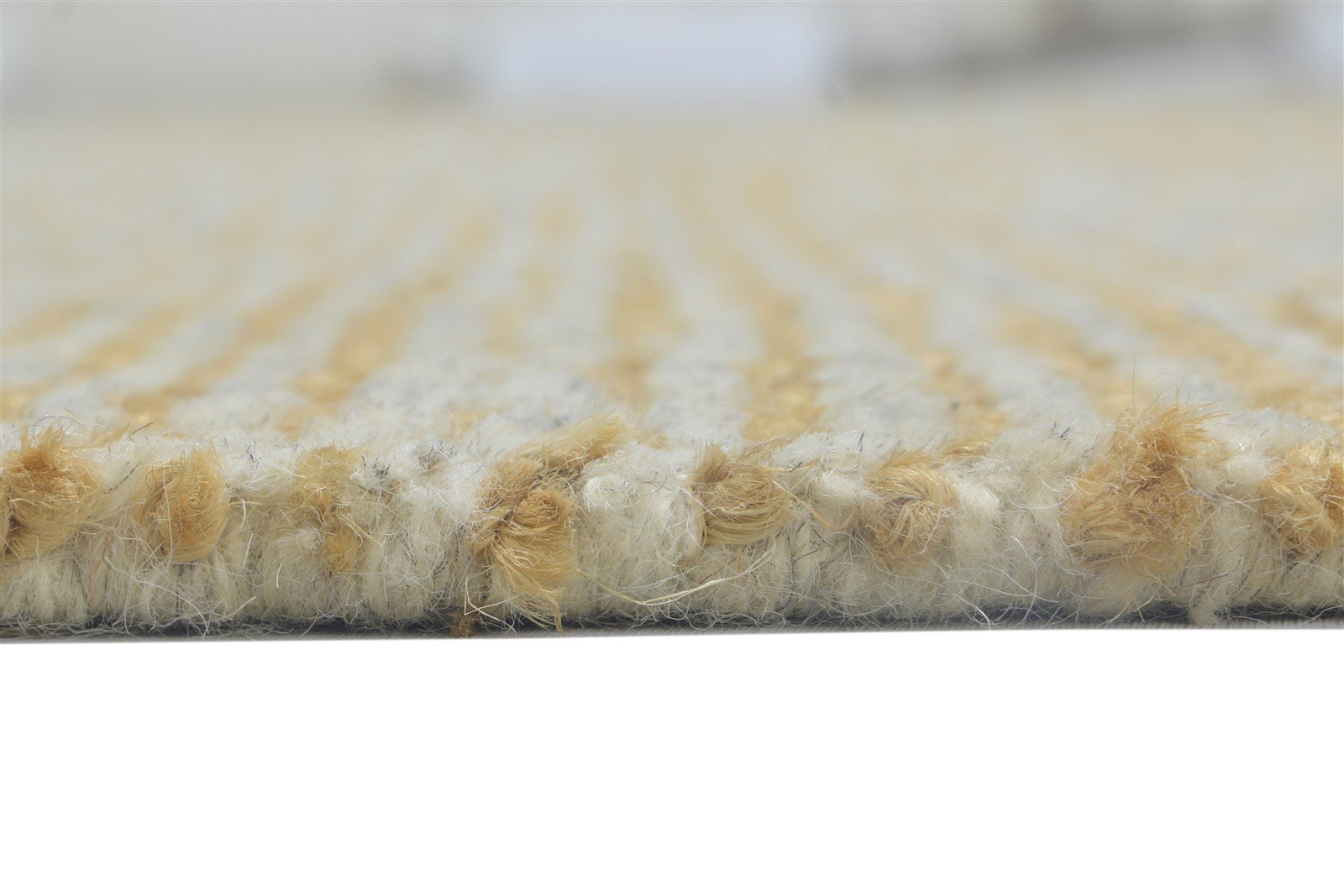 Wool / Jute Beige Rug 10X13 Modern Hand Knotted Scandinavian Striped Extra Large 7864102912149