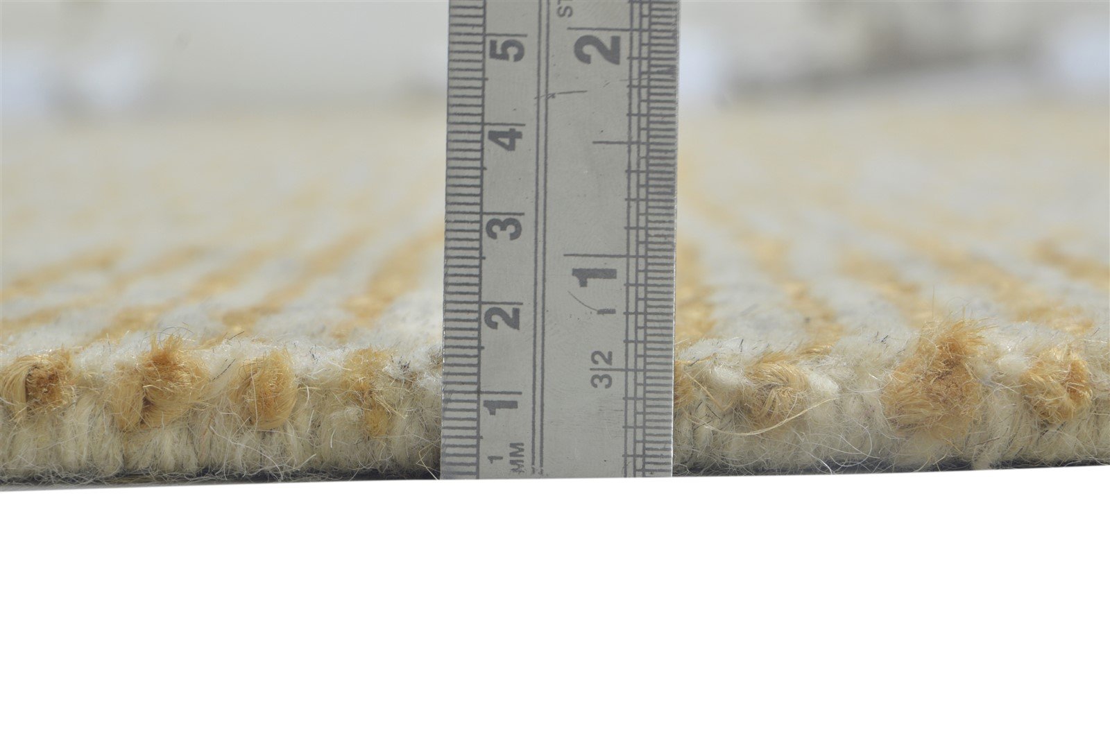 Wool / Jute Beige Rug 10X13 Modern Hand Knotted Scandinavian Striped Extra Large 7864102912149