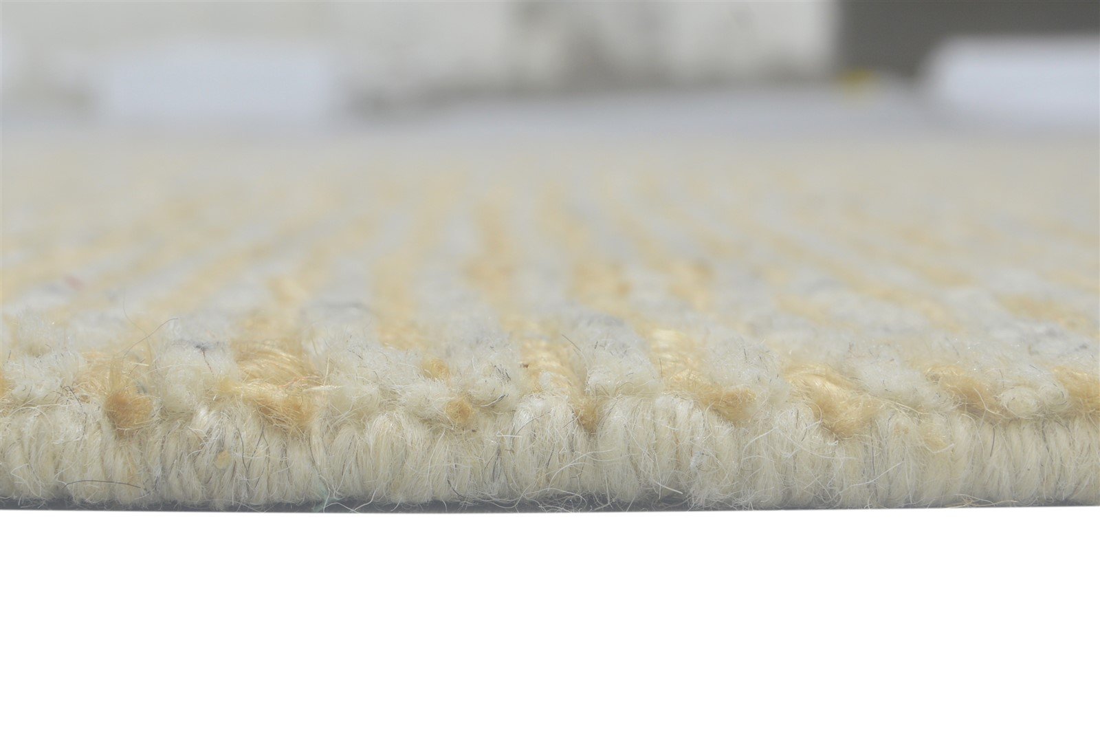 Wool / Jute Beige Rug 5X8 Modern Hand Knotted Scandinavian Striped Room Size 7864092065941