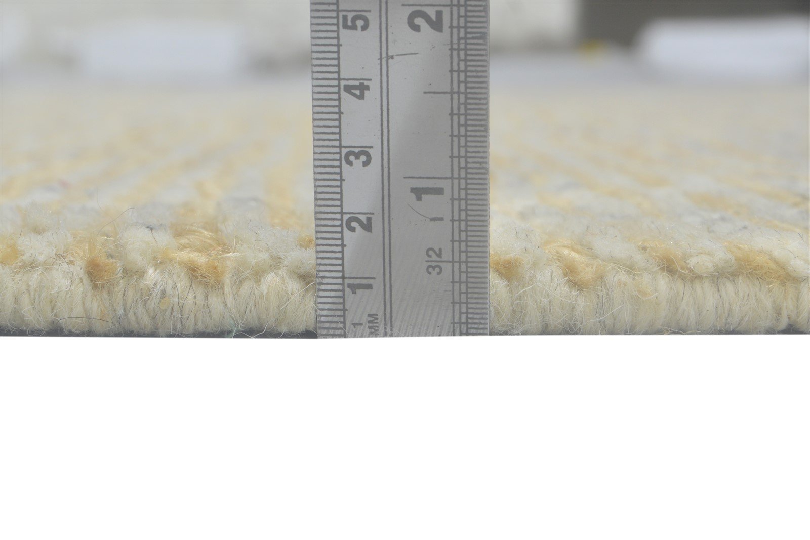 Wool / Jute Beige Rug 5X8 Modern Hand Knotted Scandinavian Striped Room Size 7864092065941