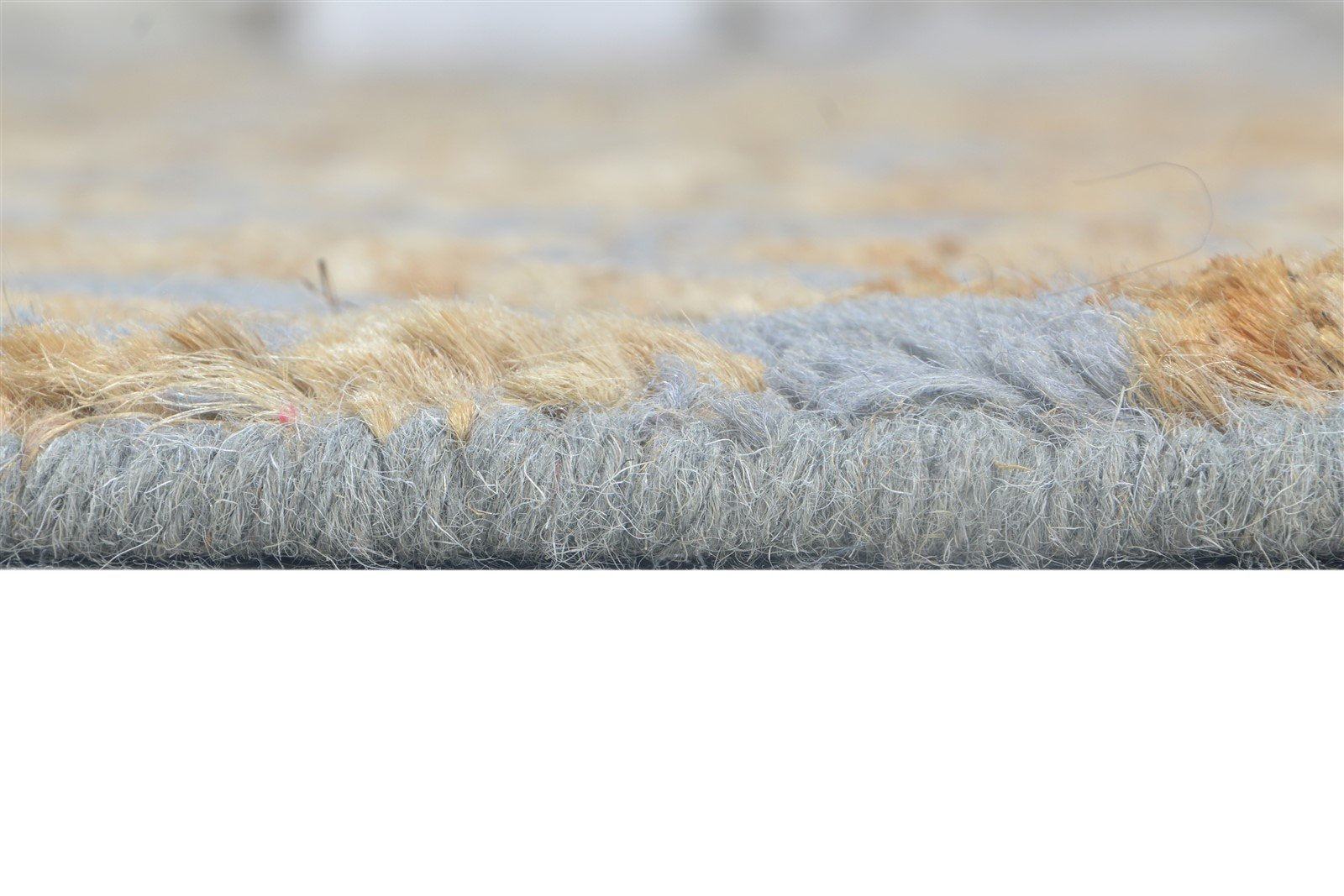Wool / Jute Gold Rug 5X8 Modern Hand Knotted Scandinavian Geometric Room Size 7864790220949