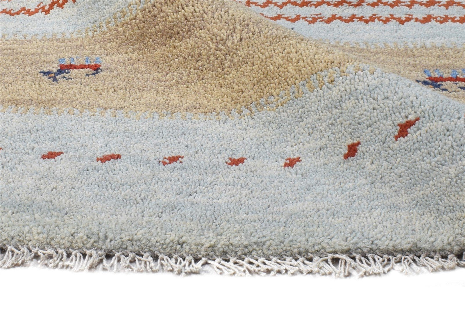 Wool Light Blue Rug 2X3 Southwestern Hand Knotted American Tribal Small Carpet 7865061802133