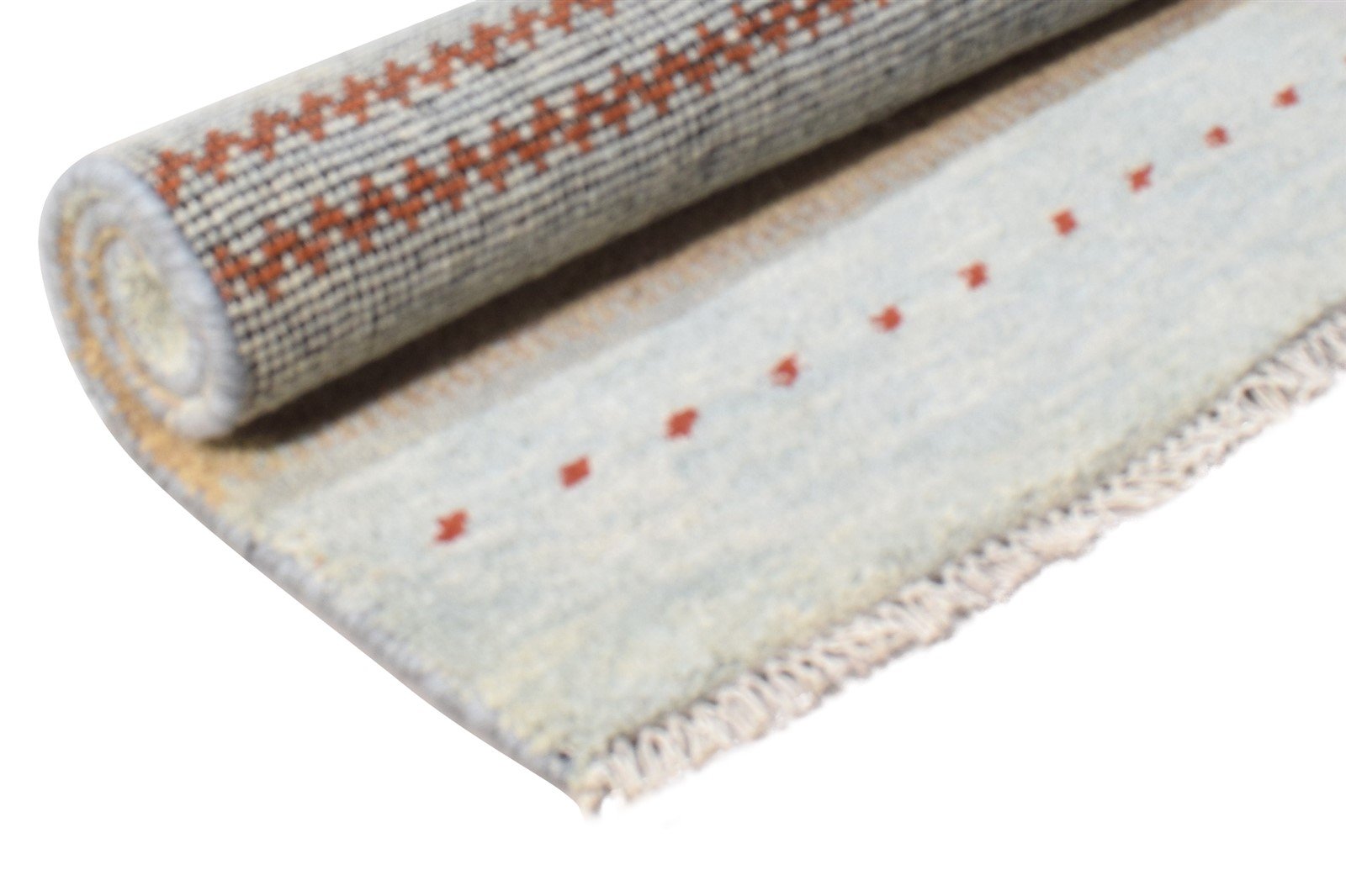 Wool Light Blue Rug 2X3 Southwestern Hand Knotted American Tribal Small Carpet 7865061802133