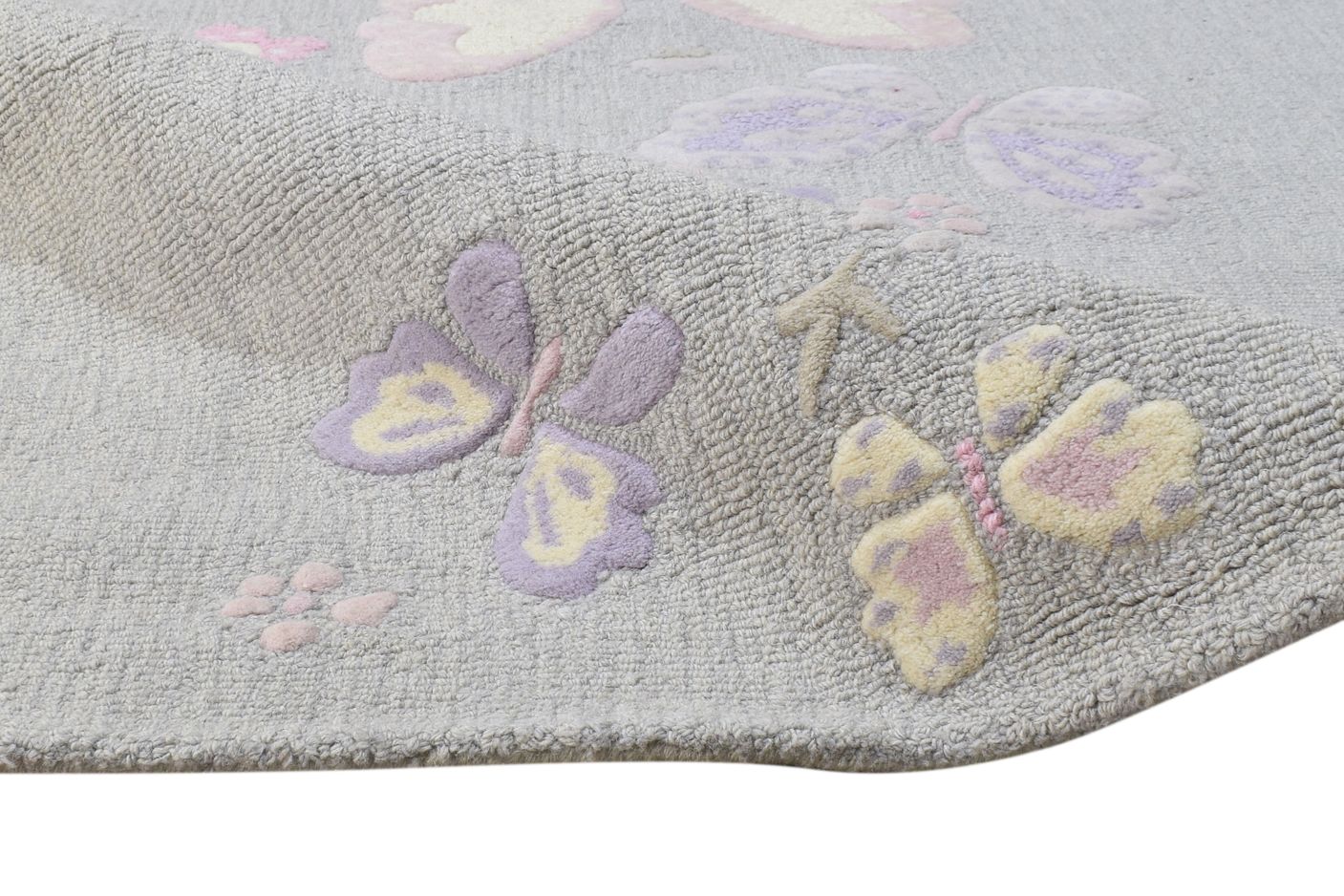 Wool Light Grey Rug 5' X 8' Modern Hand Tufted French Floral Room Size Carpet 7865055051925
