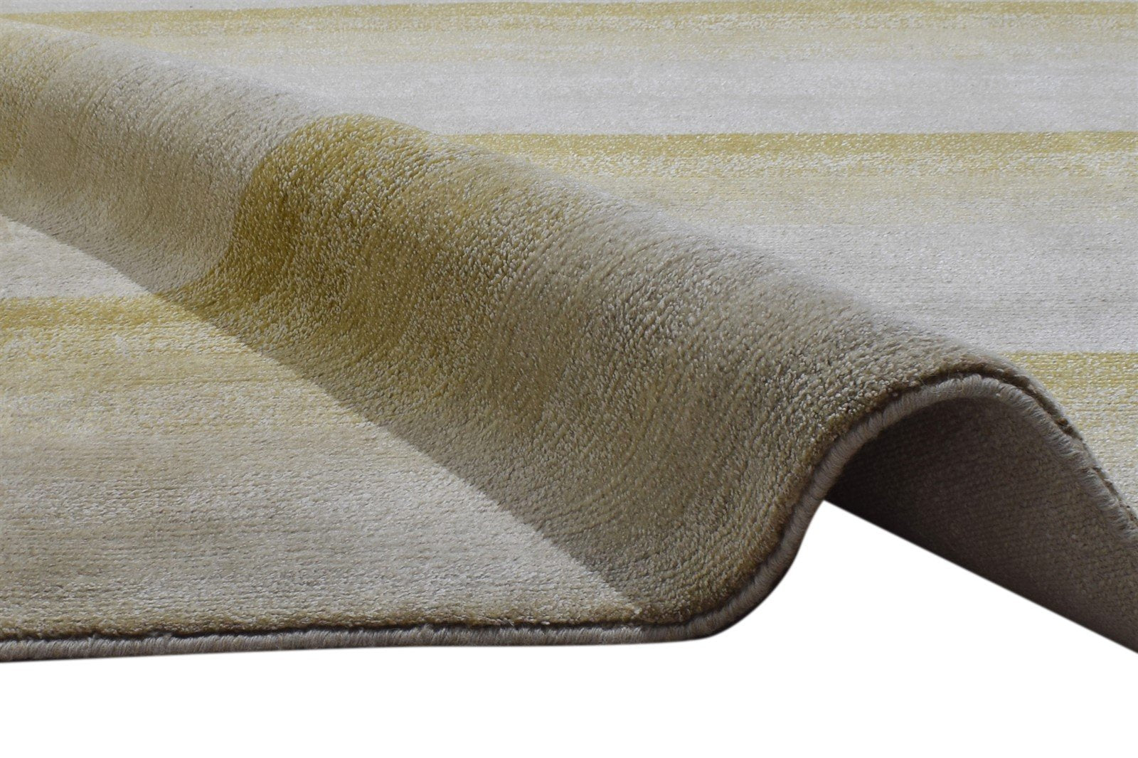 Wool / Linen Sand Rug 6X8 Modern Hand Knotted Scandinavian Striped Room Size 7864360796309