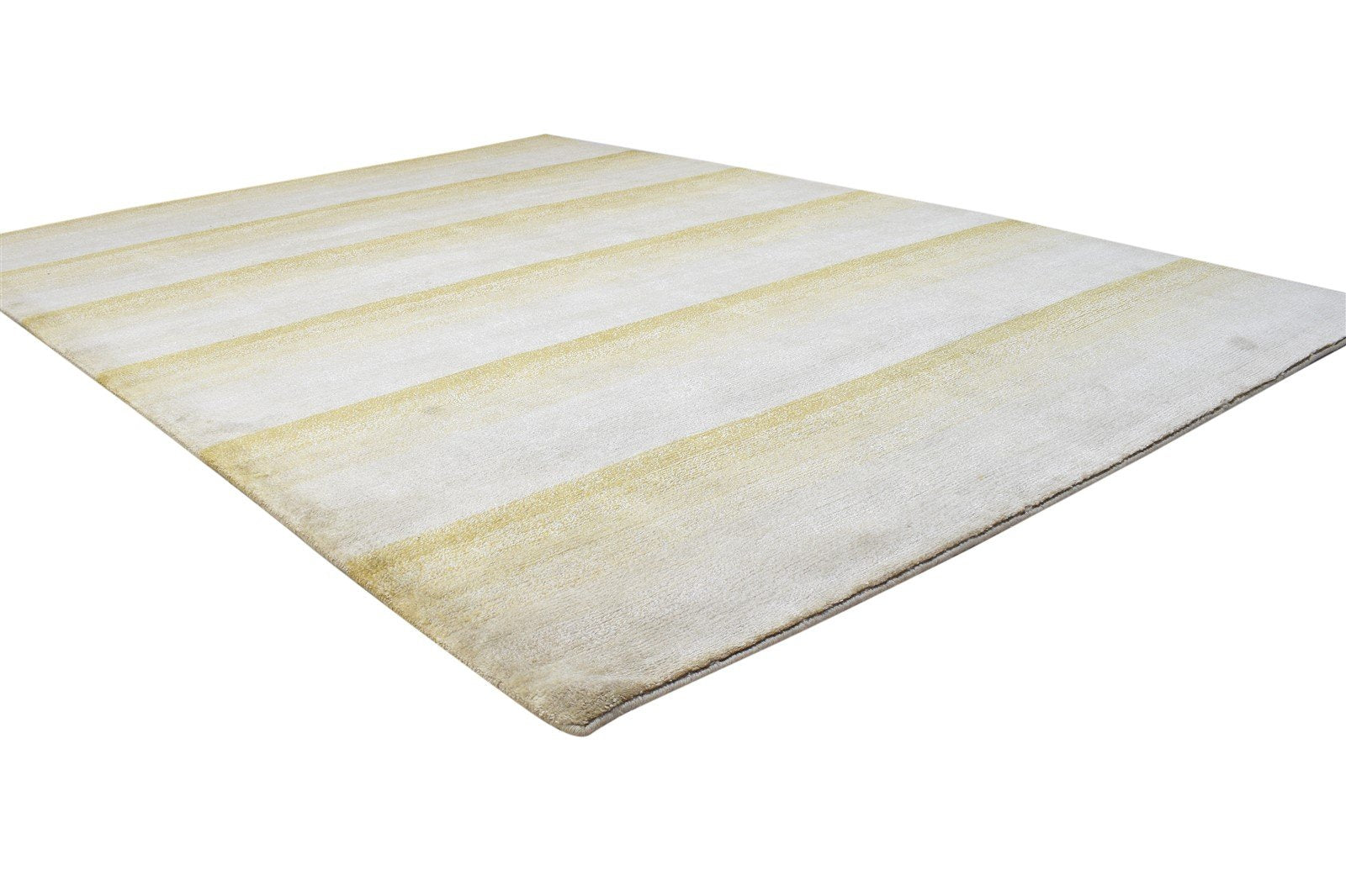 Wool / Linen Sand Rug 6X8 Modern Hand Knotted Scandinavian Striped Room Size 7864360796309
