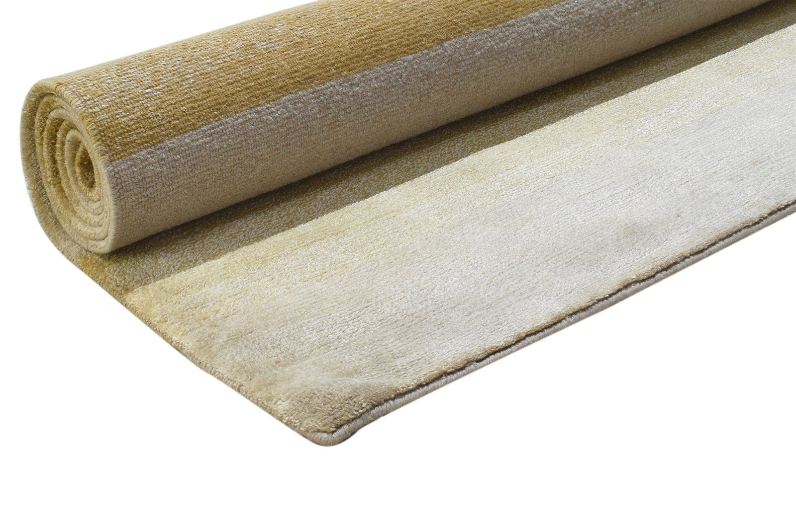 Wool / Linen Sand Rug 6X8 Modern Hand Knotted Scandinavian Striped Room Size 7864360796309
