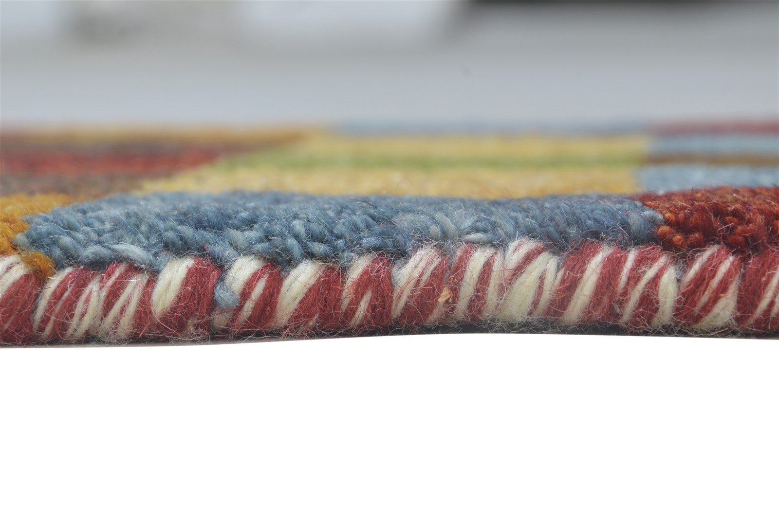 Wool Multi Color Rug 1' X 2' Persian Hand Knotted Gabbeh Geometric Small Carpet 7864209965205
