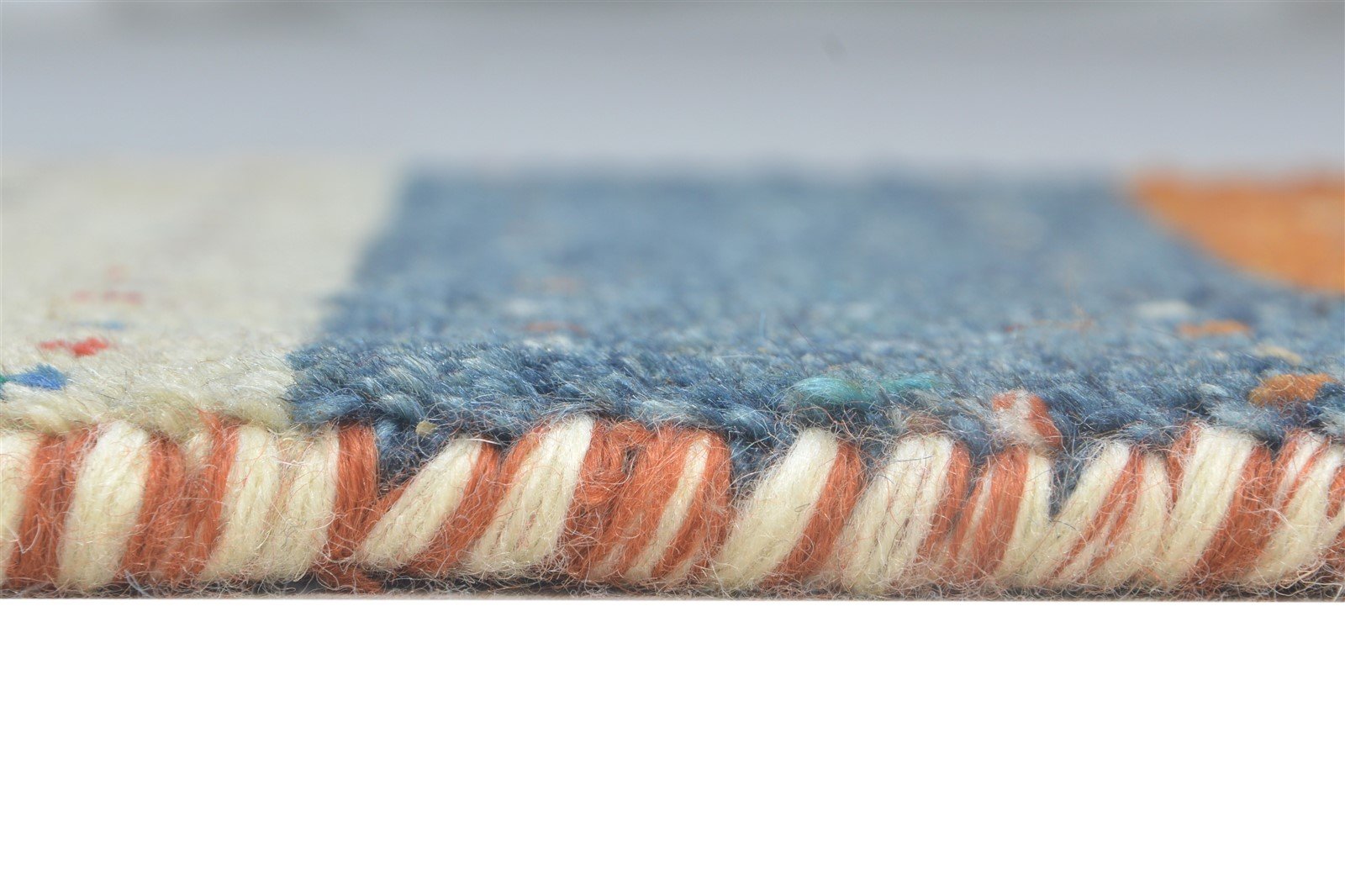 Wool Multi Color Rug 1X2 Southwestern Hand Knotted Gabbeh Striped Small Carpet 7865058066581