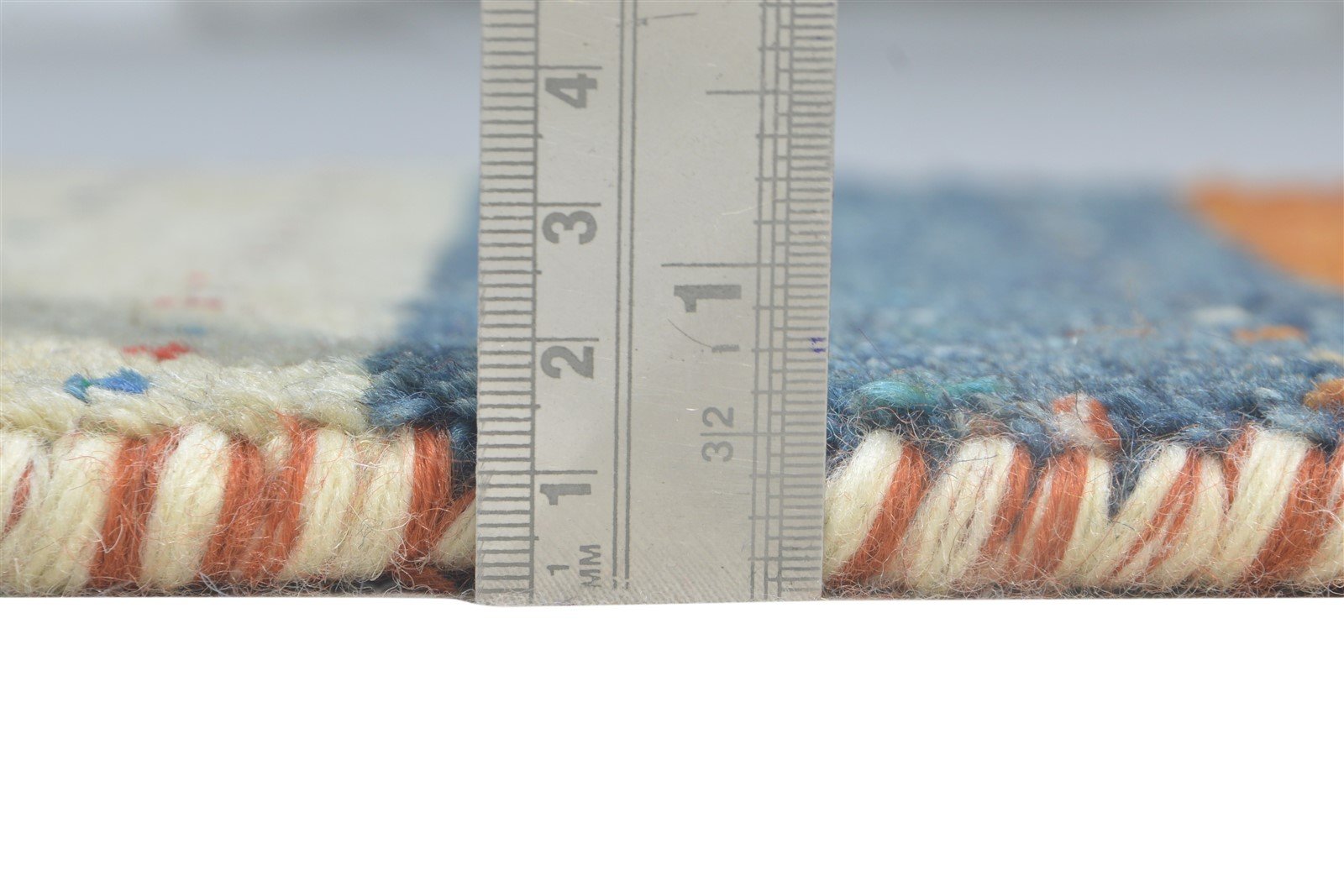 Wool Multi Color Rug 1X2 Southwestern Hand Knotted Gabbeh Striped Small Carpet 7865058066581