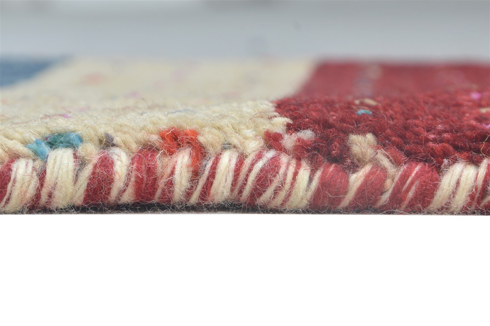 Wool Multi Color Rug 1X2 Southwestern Hand Knotted Gabbeh Striped Small Carpet 7865090211989