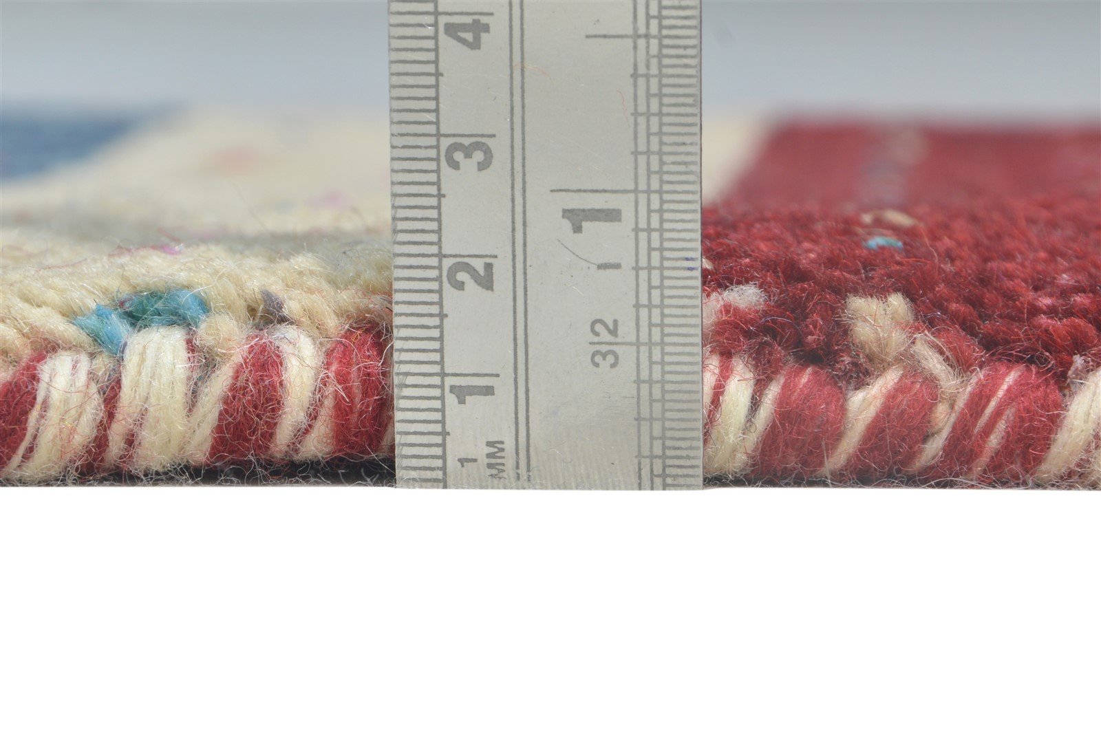 Wool Multi Color Rug 1X2 Southwestern Hand Knotted Gabbeh Striped Small Carpet 7865090211989