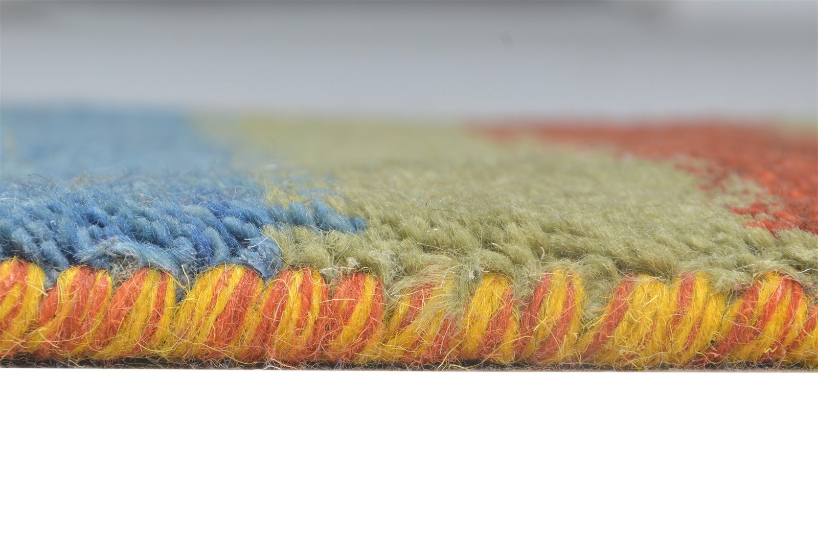 Angelika Wool Multi Color Rug 1X2 Southwestern Hand Knotted Gabbeh Striped 7865061114005