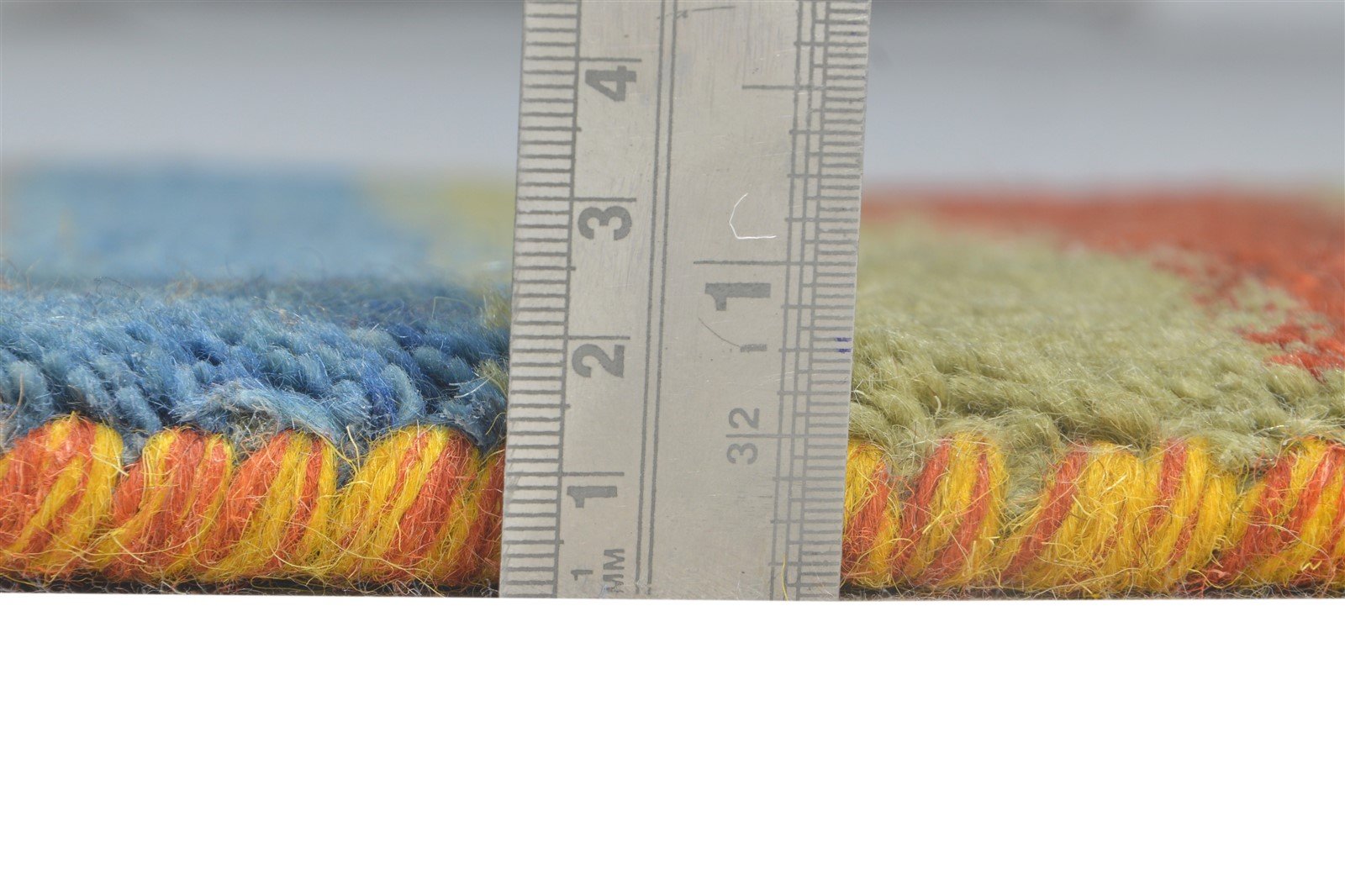 Angelika Wool Multi Color Rug 1X2 Southwestern Hand Knotted Gabbeh Striped 7865061114005
