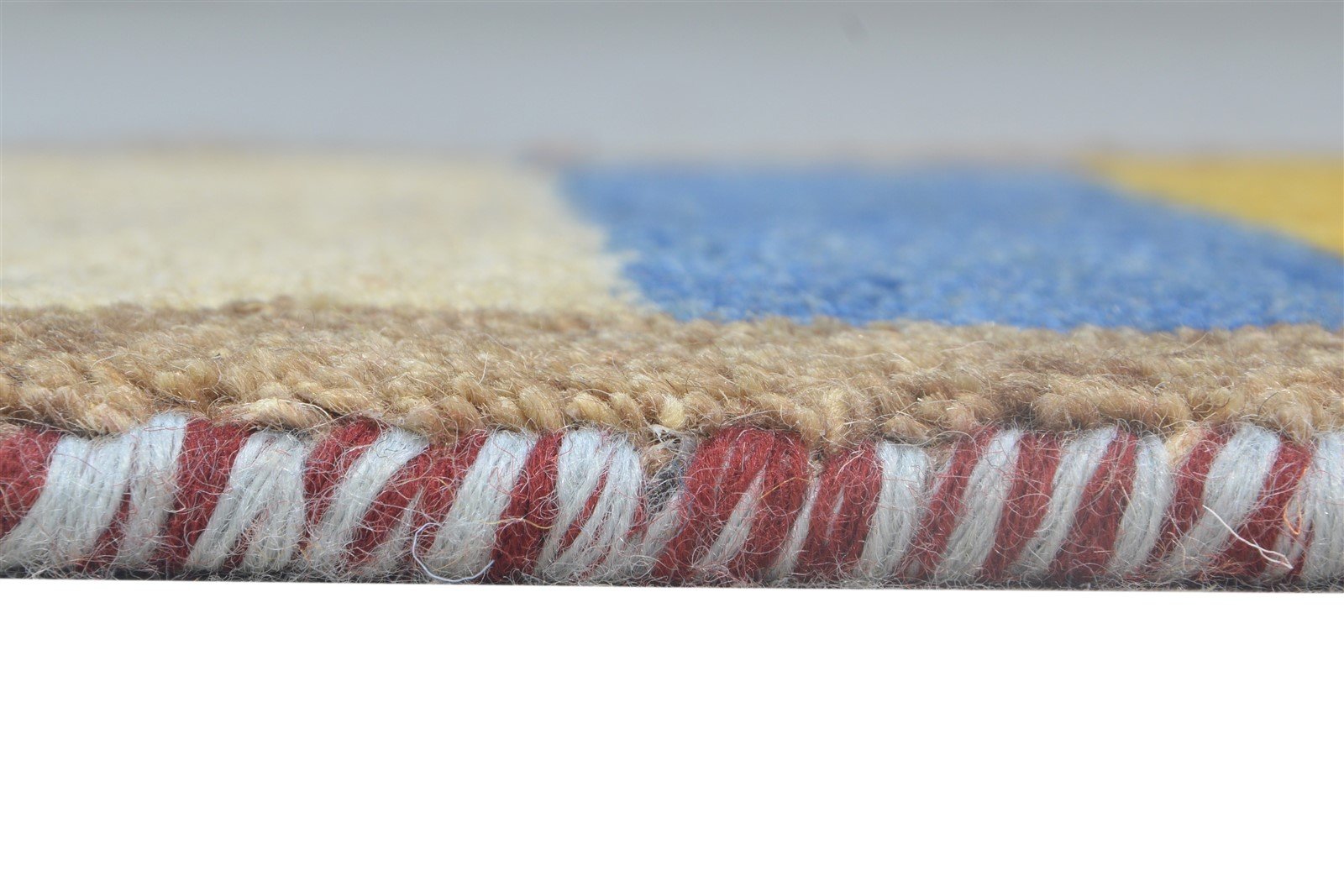 Wool Multi Color Rug 1X2 Southwestern Hand Knotted Gabbeh Striped Small Carpet 7865089523861