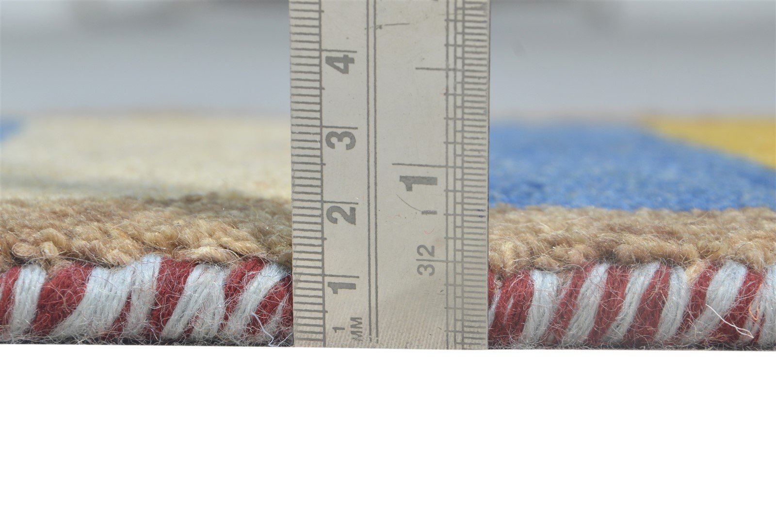 Wool Multi Color Rug 1X2 Southwestern Hand Knotted Gabbeh Striped Small Carpet 7865089523861