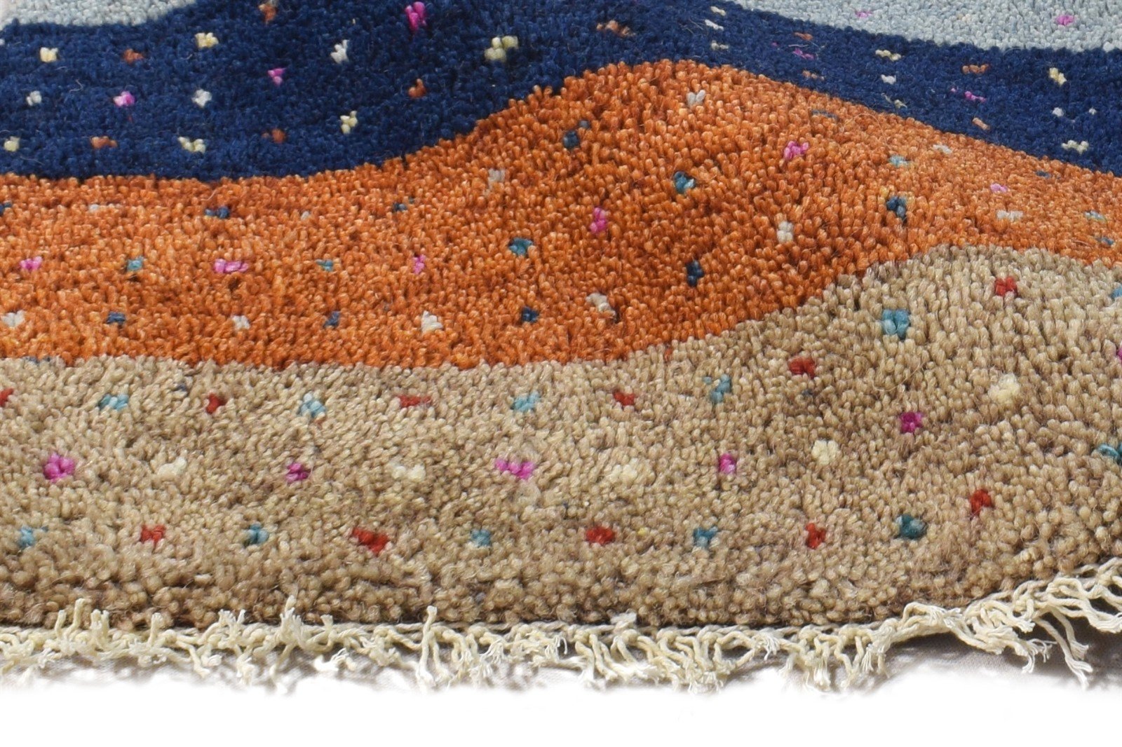 Wool Multi Color Rug 1X2 Southwestern Hand Knotted Gabbeh Tribal Small Carpet 7865090900117