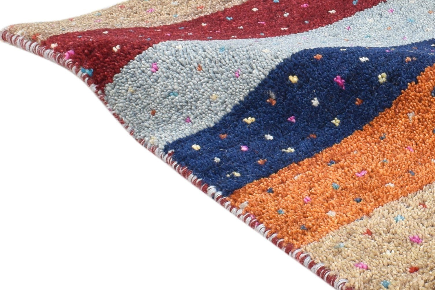 Wool Multi Color Rug 1X2 Southwestern Hand Knotted Gabbeh Tribal Small Carpet 7865090900117