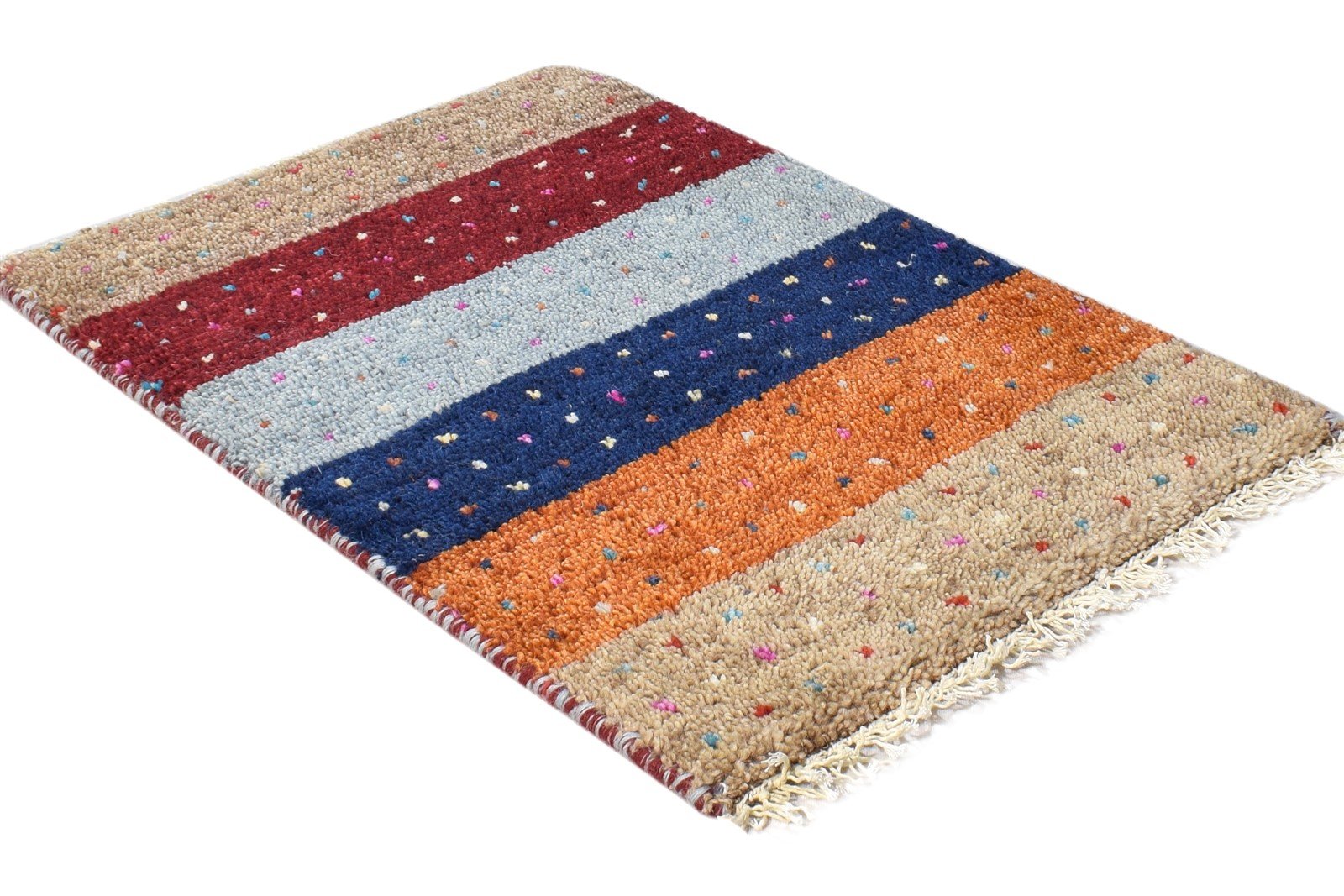 Wool Multi Color Rug 1X2 Southwestern Hand Knotted Gabbeh Tribal Small Carpet 7865090900117