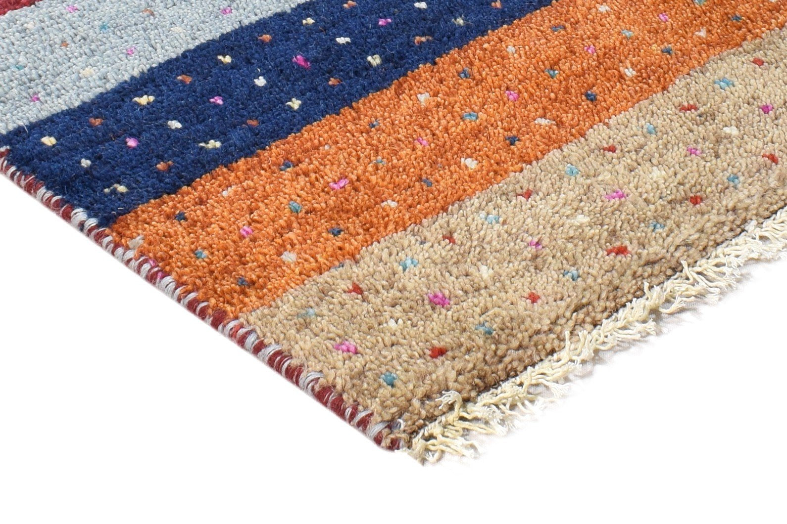 Wool Multi Color Rug 1X2 Southwestern Hand Knotted Gabbeh Tribal Small Carpet 7865090900117