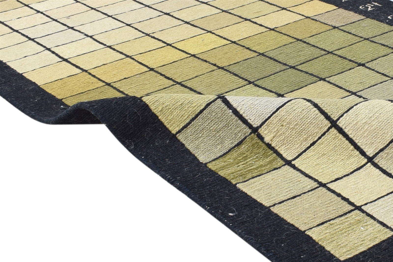 Kitty Wool Multi Color Rug 3X8 Modern Hand Knotted Scandinavian Geometric Runner 7865072517269