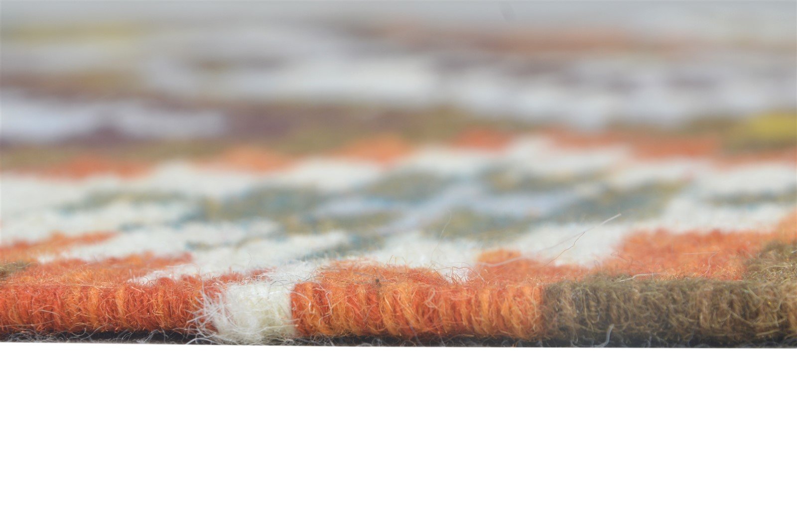 Wool Multi Color Rug 4X6 Southwestern Dhurrie American Tribal Room Size Carpet 7865004392597