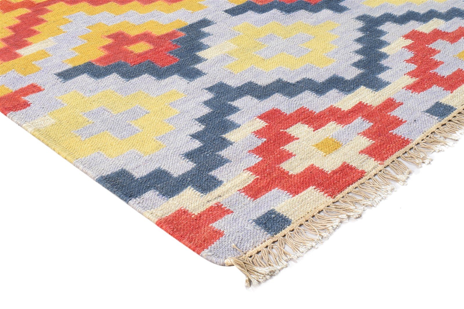 Wool Multi Color Rug 4X6 Southwestern Dhurrie American Tribal Room Size Carpet 7865004556437